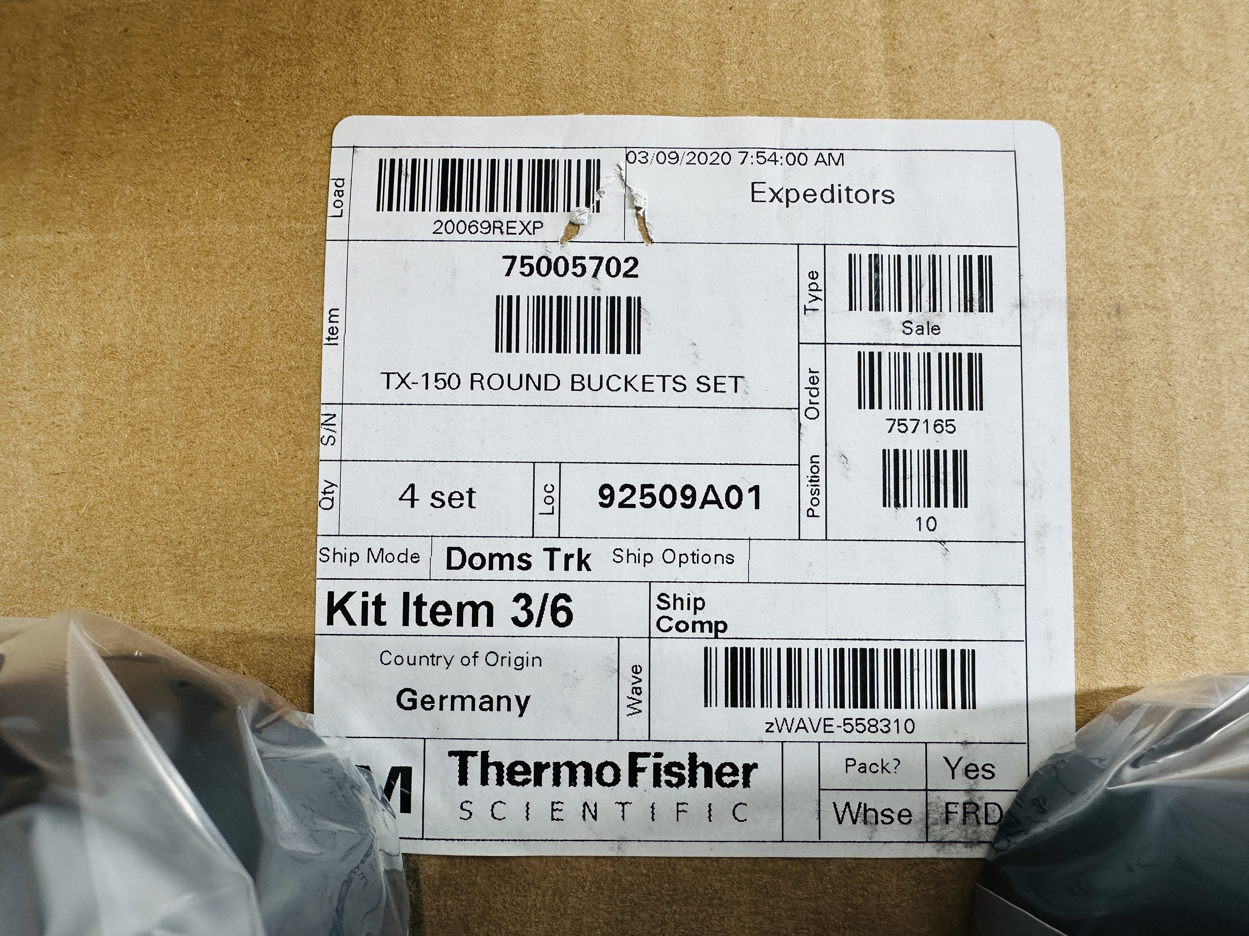 Used Thermo TX-150 Centrifuge Rotor + Buckets + Adapters + Biocontainment Lids