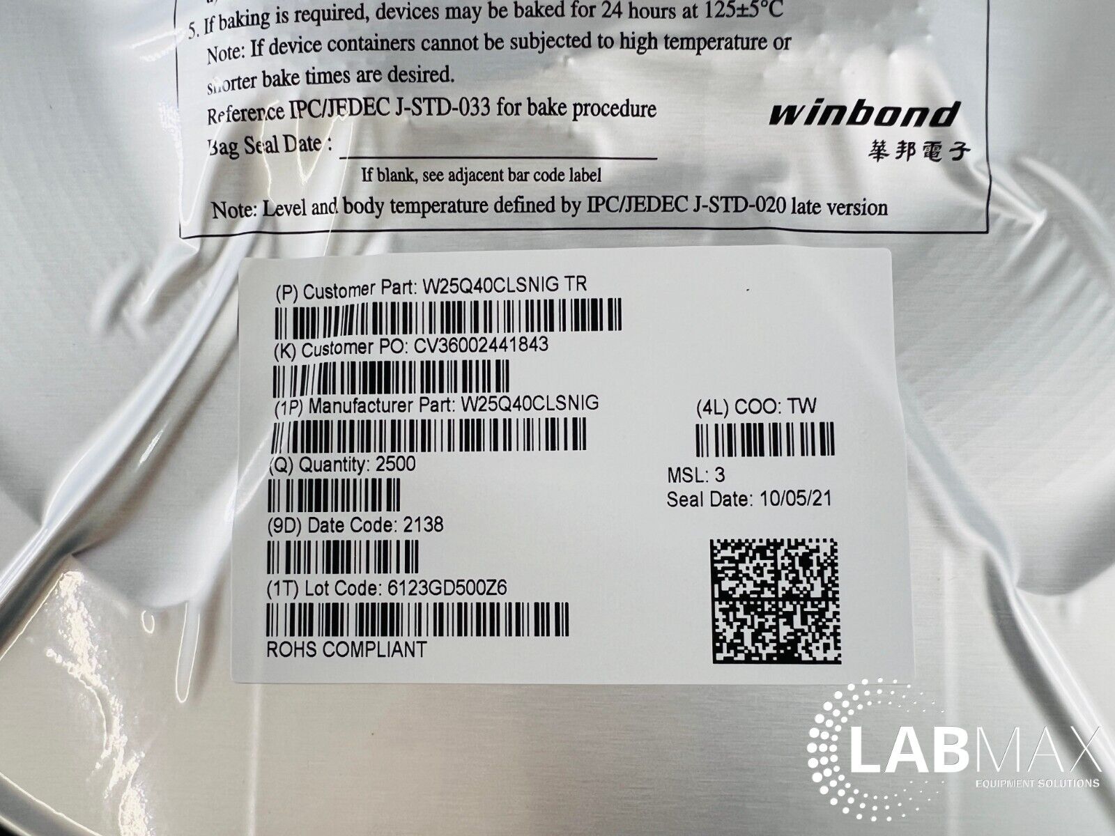 (Reel of 2500) Winbond W25Q40CLSNIG TR Serial Flash Memory Chip SEALED