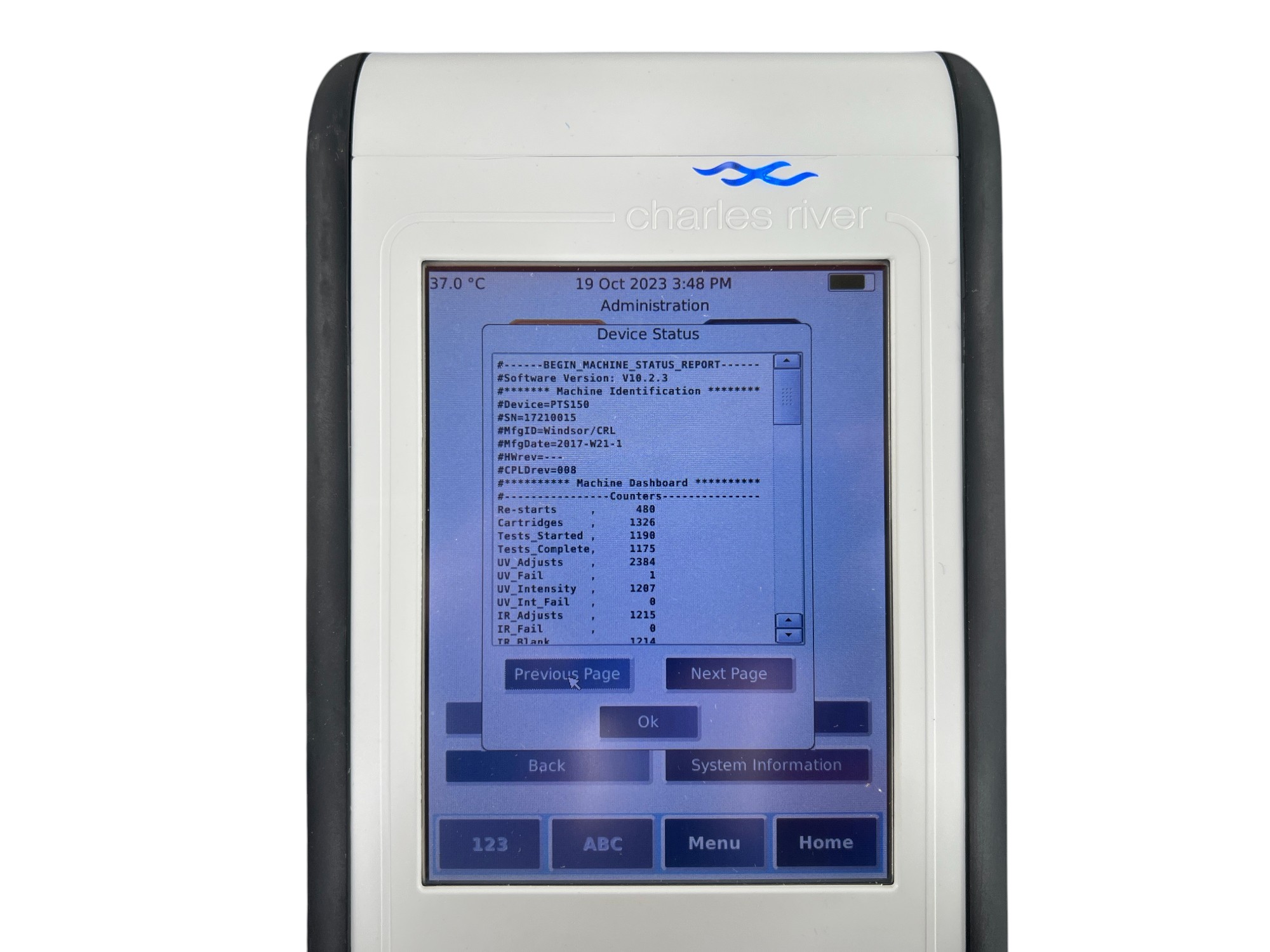 Used Charles River PTS150 Endosafe Nexgen-PTS