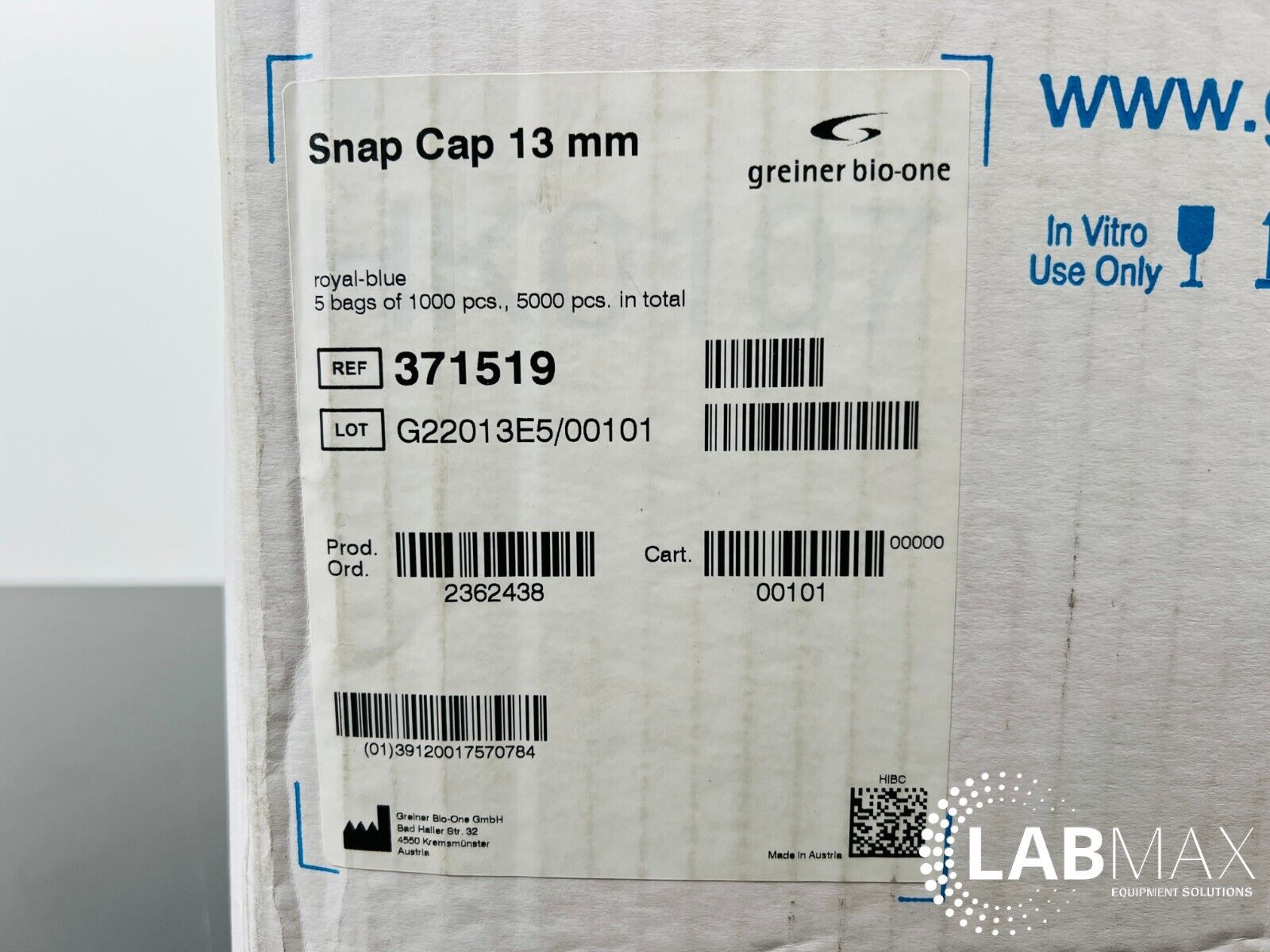 Greiner Bio-One Snap Caps 13mm 371519 ( Pack of 1000 )