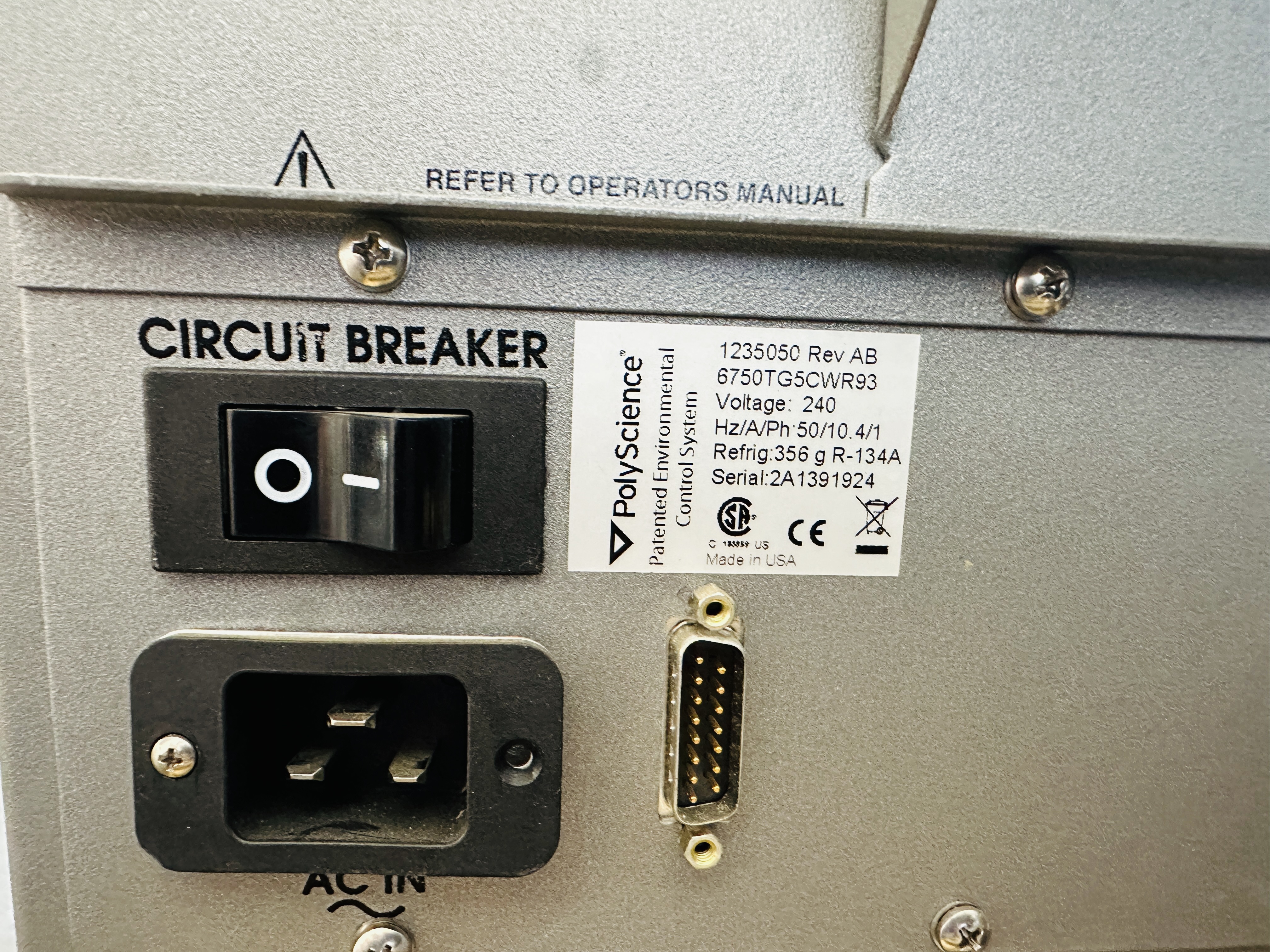 Used PolyScience 1235050 Water-Cooled Recirculating Chiller