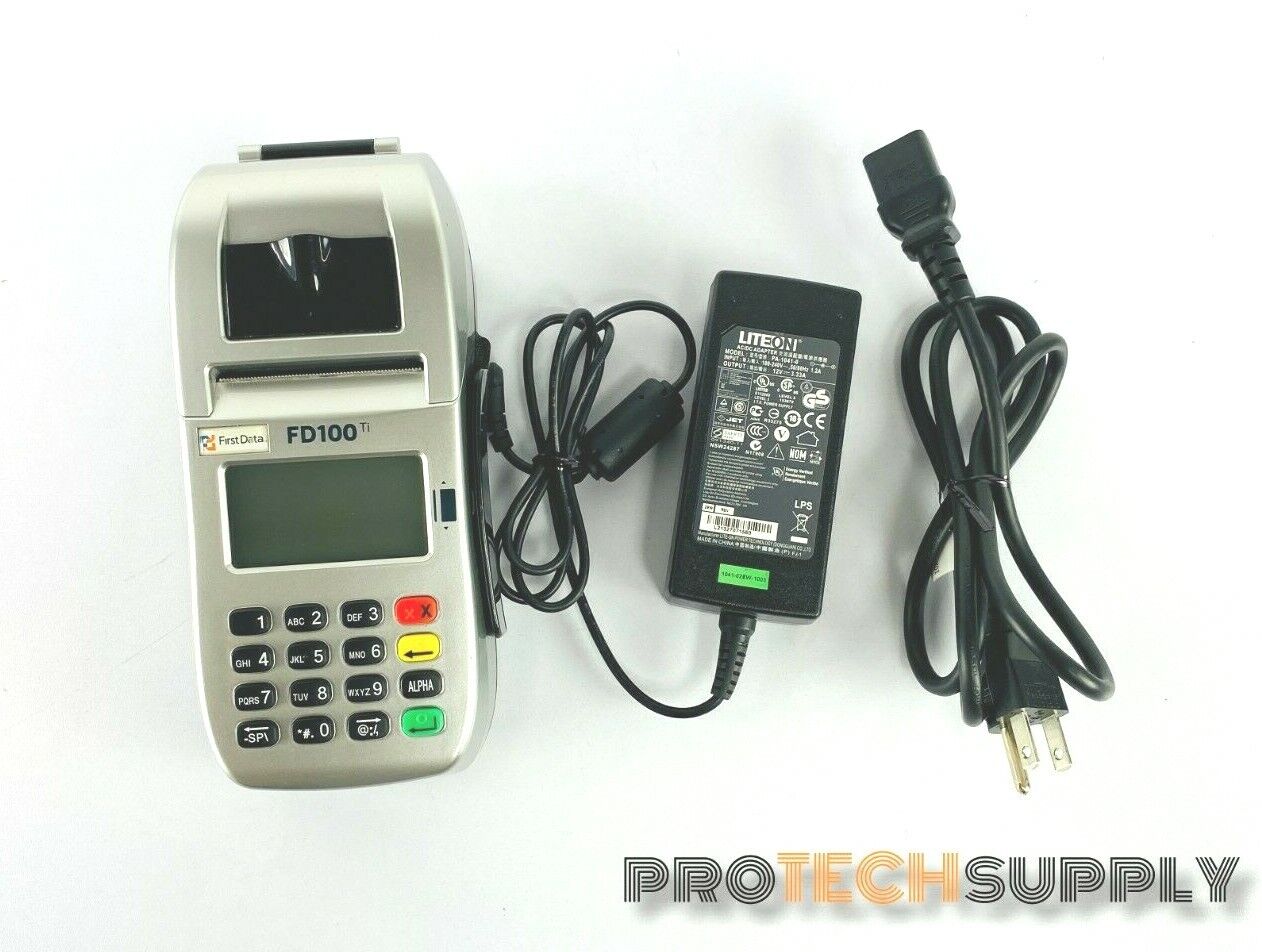 Used First Data FD100 Credit Card Machine Processor Reader Swipe with Warranty