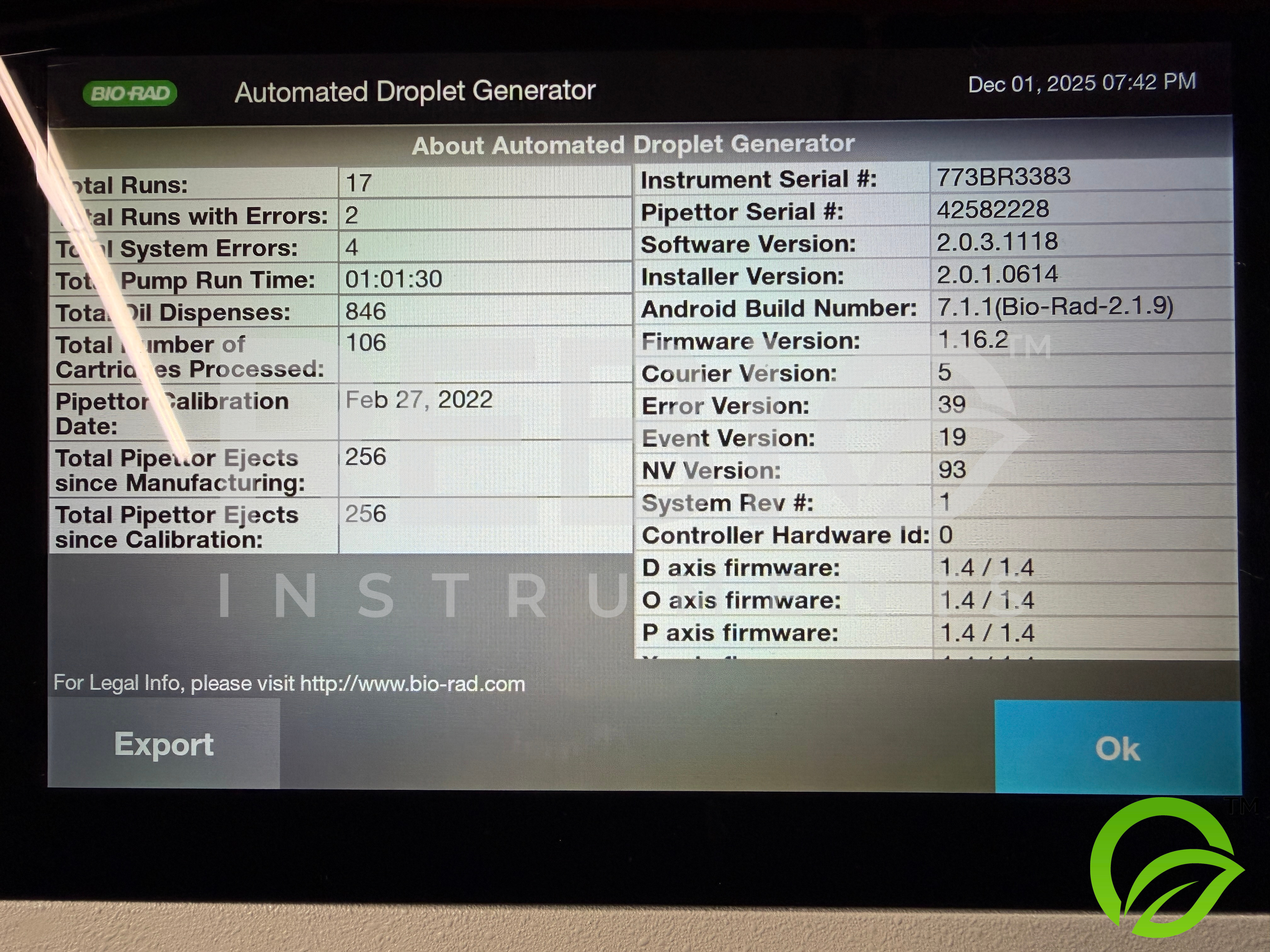 Used Bio-Rad Automated Droplet Generator Digital PCR (ddPCR) Droplet Reader