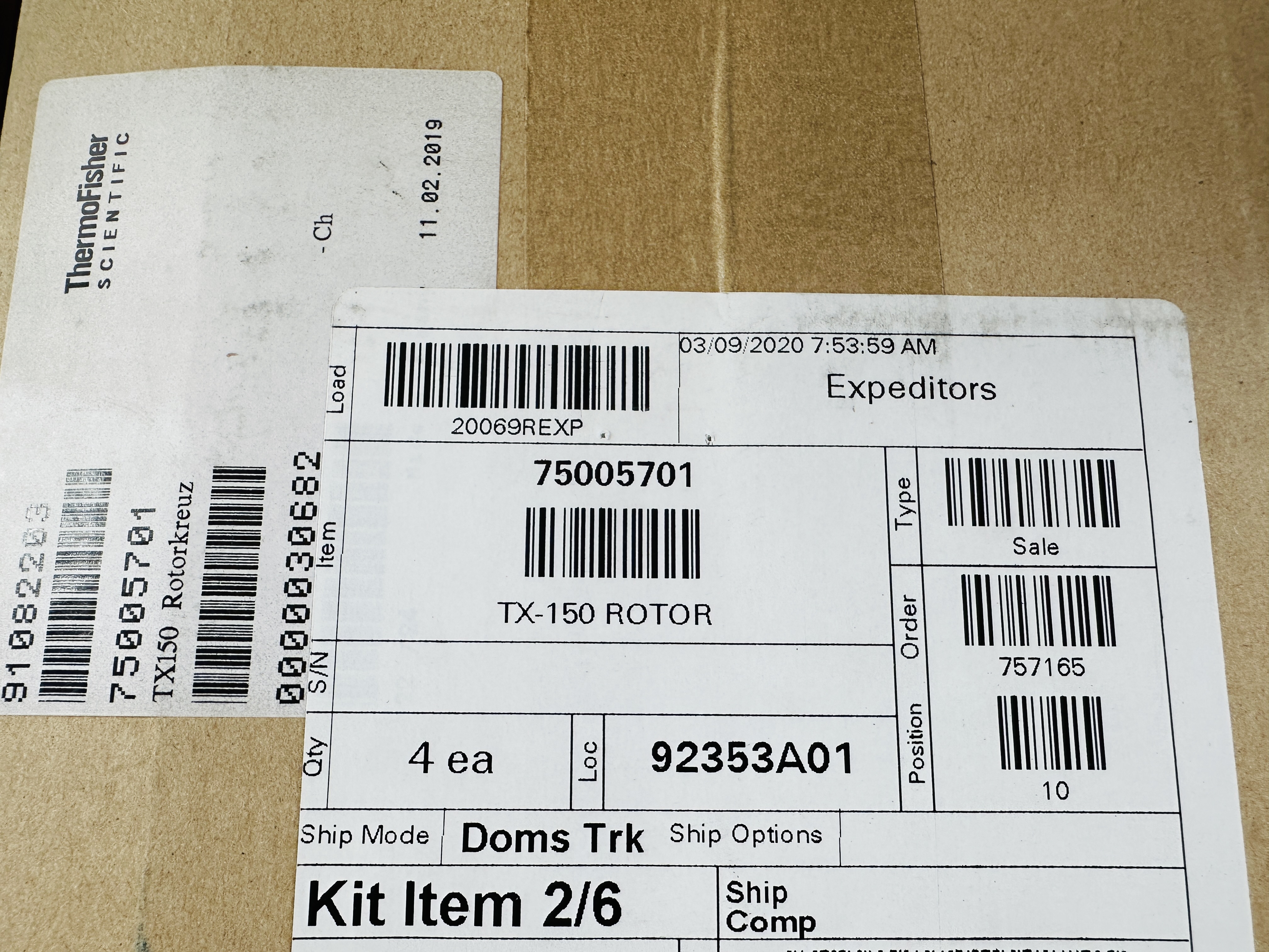 Used Thermo TX-150 Centrifuge Rotor + Buckets + Adapters + Biocontainment Lids