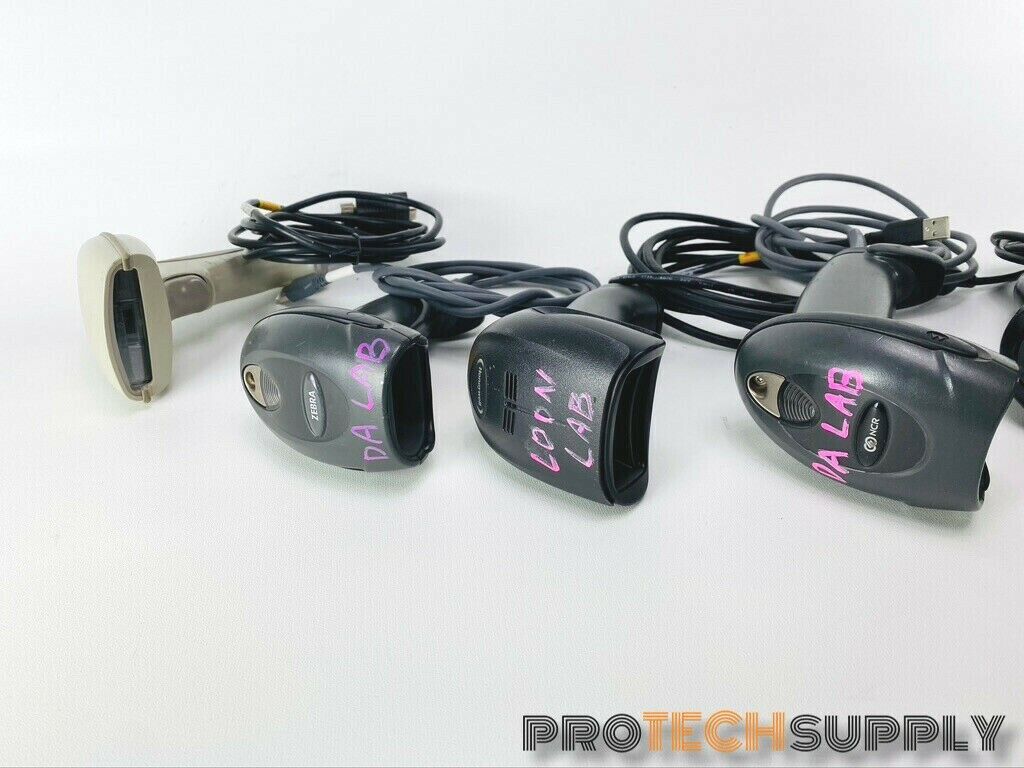 Used Lot of (7) Laser Barcode Scanner Zebra Honeywell Motorola NCR