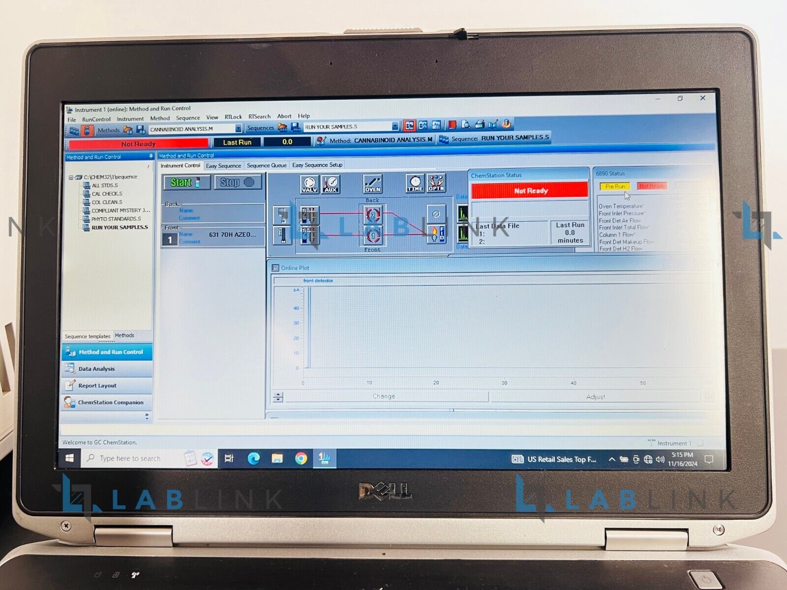 Used HP 6890 Gas Chromatograph G1530A GC System Agilent 7683B Injector + G2614A Tray