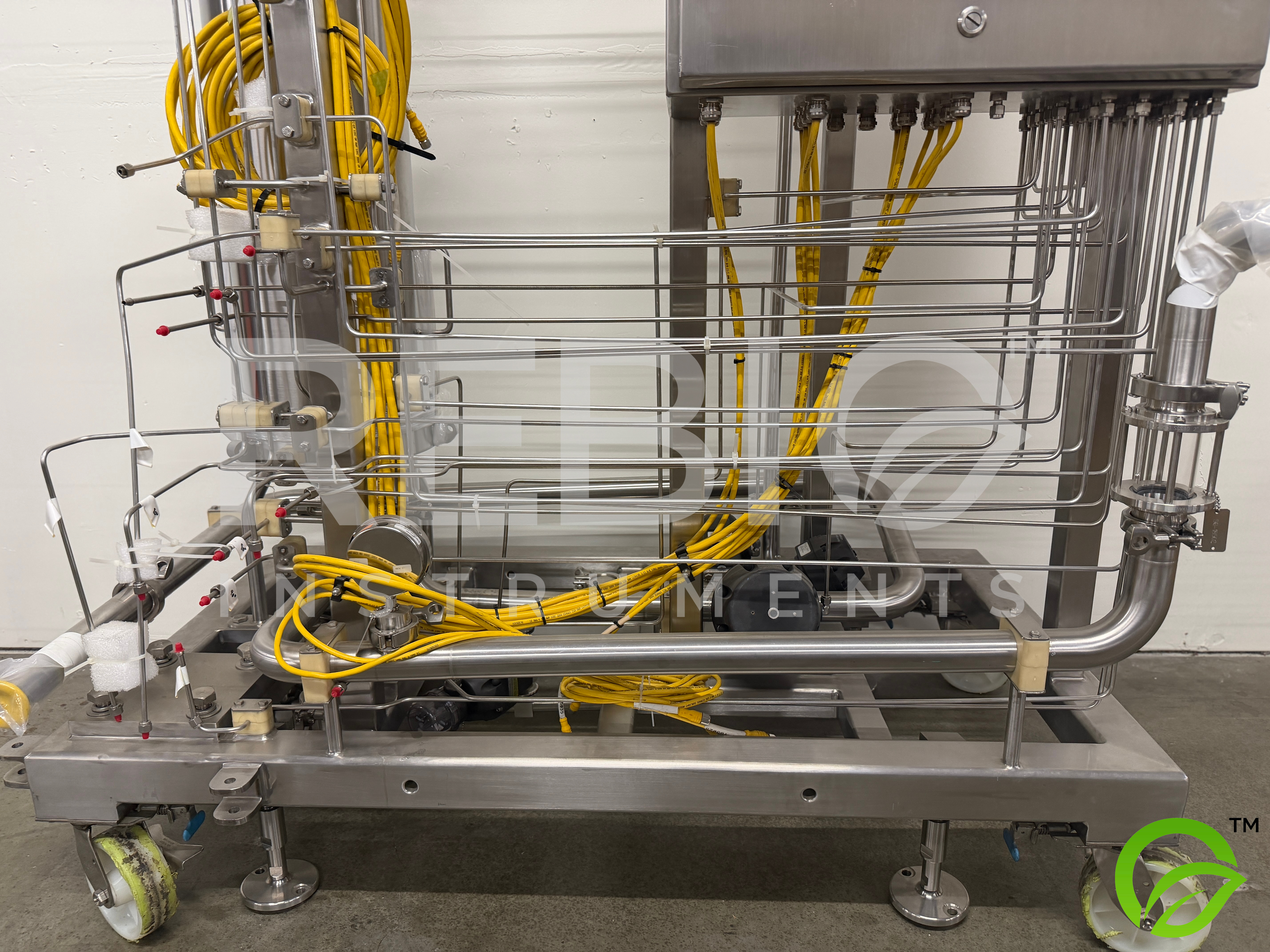 Used Allegheny Bradford Protein A Chromatography Column Skid F-1851 | 316SS | 4-Round × 3-High Column Array | ITT Pure-Flo Actuated Valves | UL Listed Controls | Mobile Pharma Skid