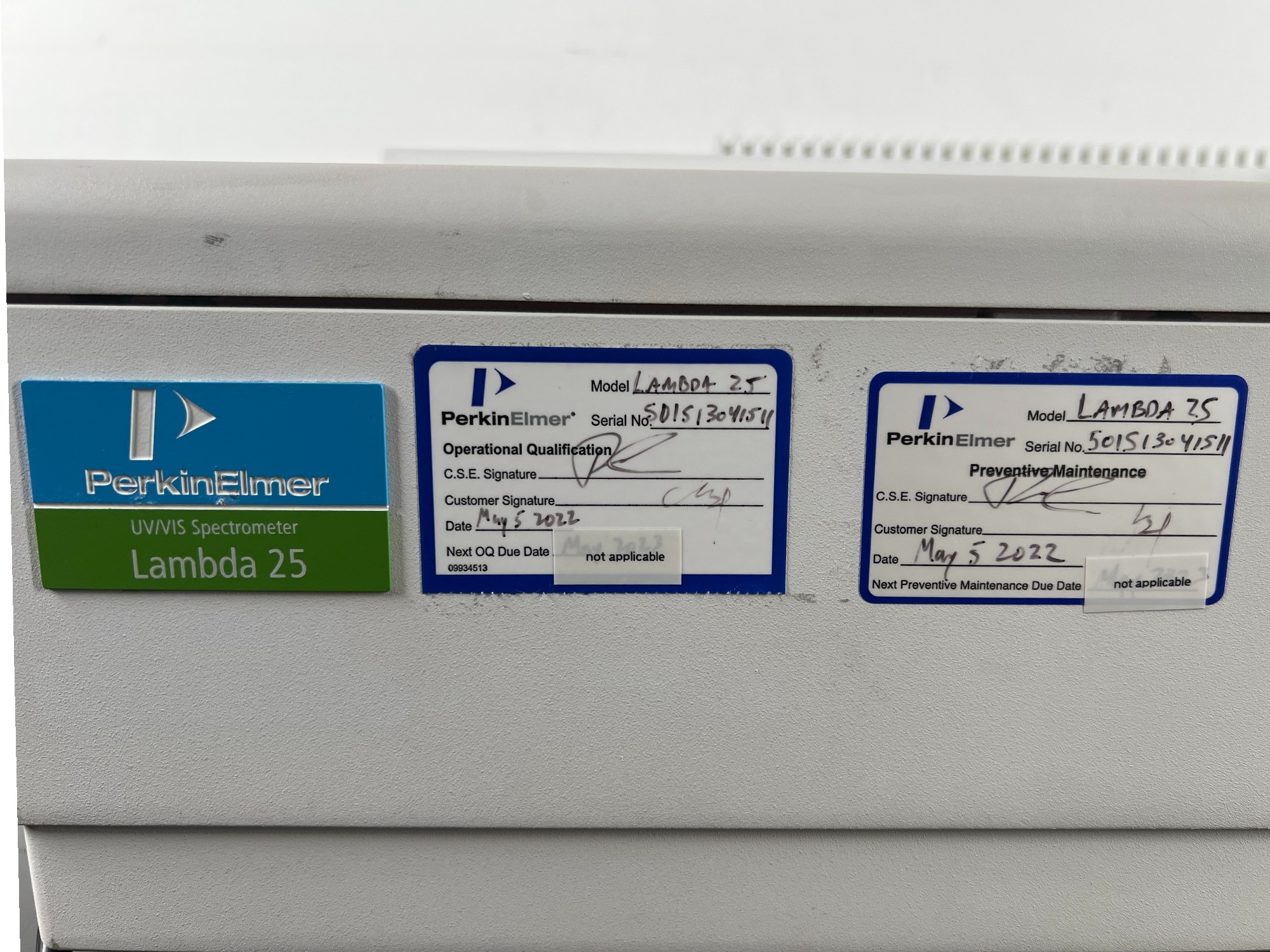 Used Perkin Elmer Lambda 25 UV/VIS Spectrometer