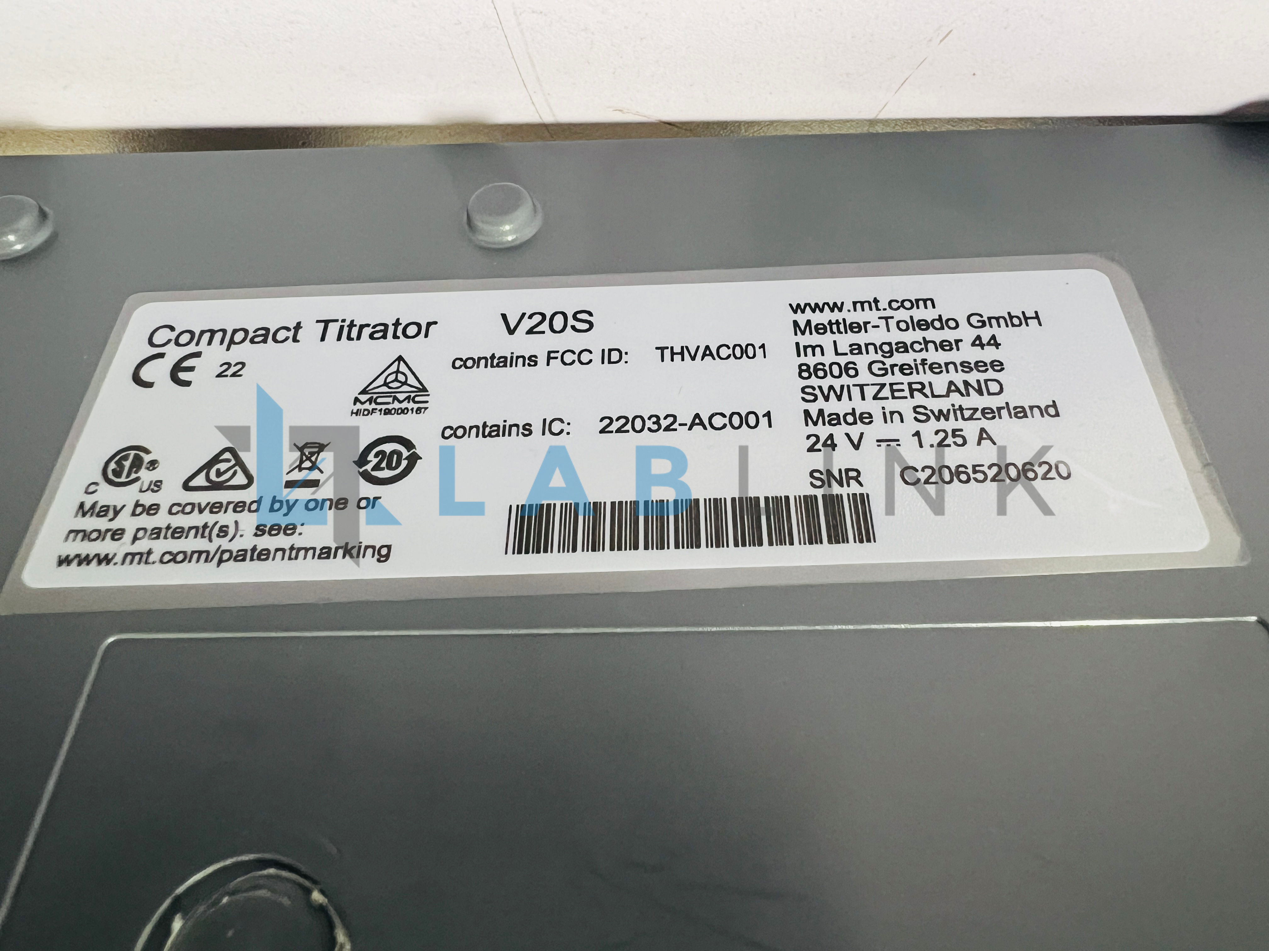 Used Mettler Toledo V20S Volumetric Karl Fischer (KF) Titrator