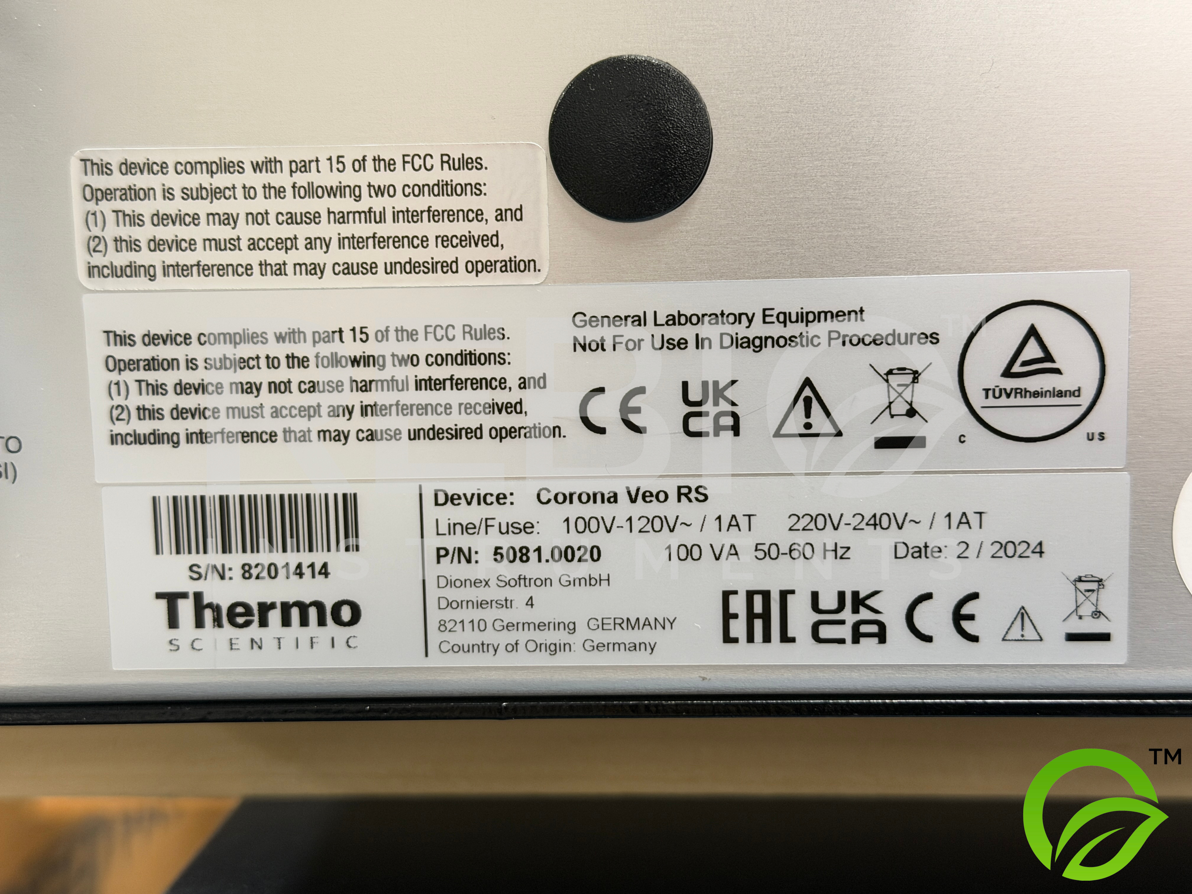 Used  Thermo Scientific Corona Veo RS Charged Aerosol Detector CAD