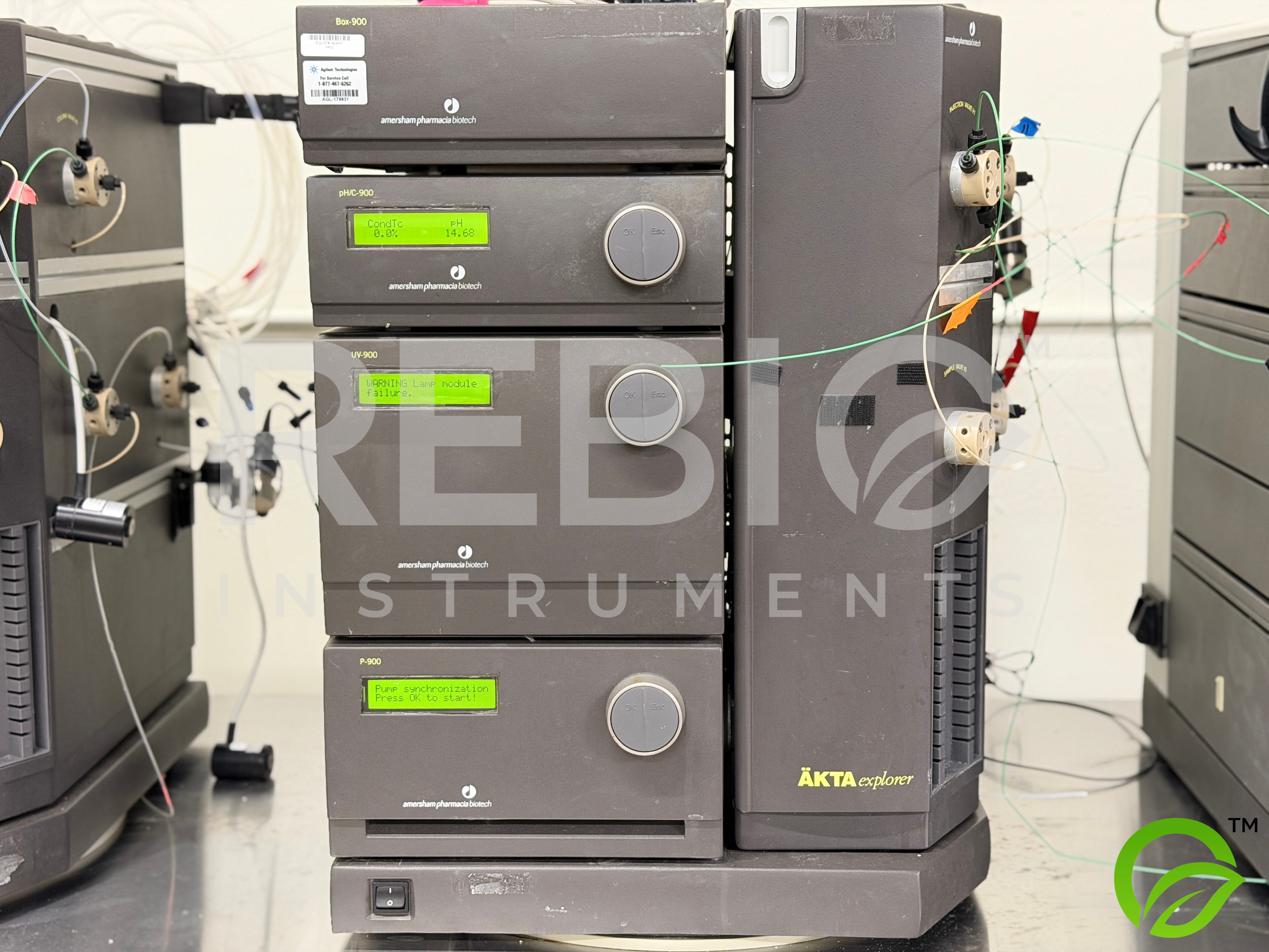 Used Lot of 3 GE AKTA Explorer FPLC Systems — 3x CU-950, 3x Frac-900, 1x Frac-920 — Protein Purification