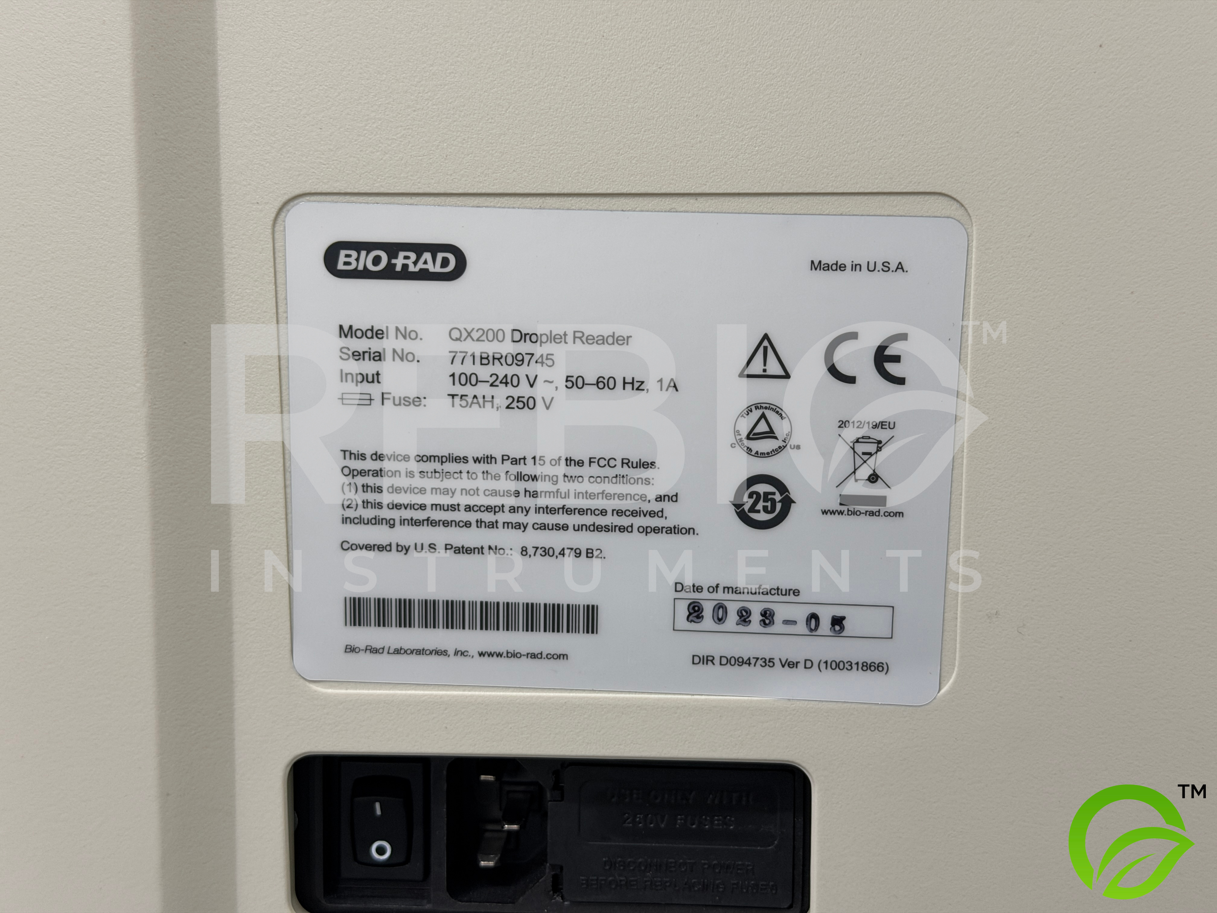 Used Bio-RAD QX200 Droplet Reader