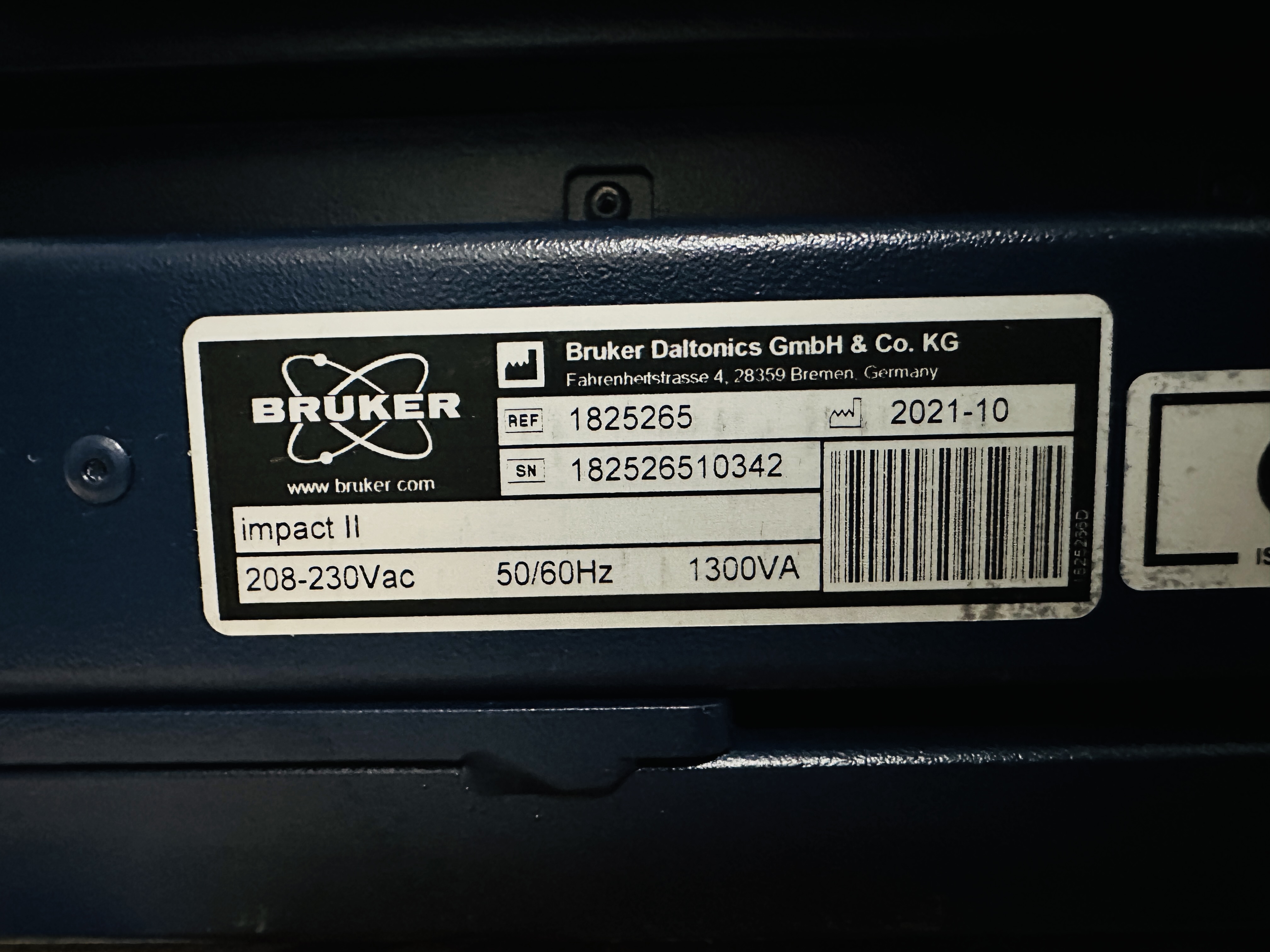 Used Bruker Impact II Quadrupole time-of-flight (QTOF) Mass Spectrometer