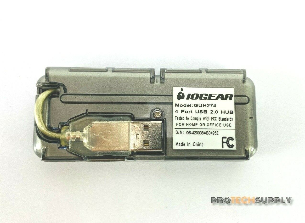 Used IOGEAR GUH274 Ultra Slim 4-Port Hi-Speed USB 2.0 Micro Hub - For MAC or PC 672792502965
