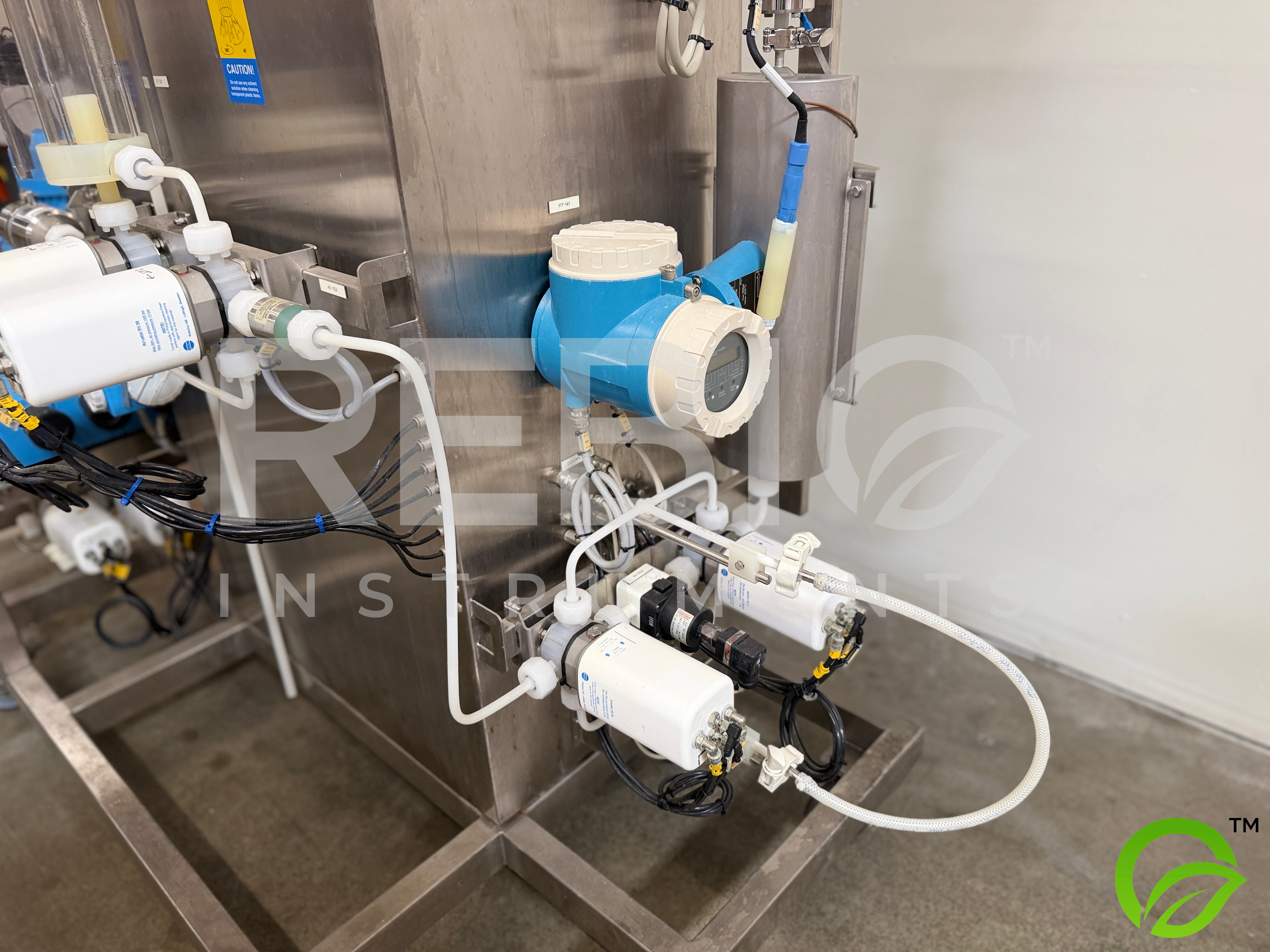 Used Amersham / GE BioProcess Chromatography Skid w/ BPG 100/500 Column, Endress+Hauser Promass, LEWA Pump