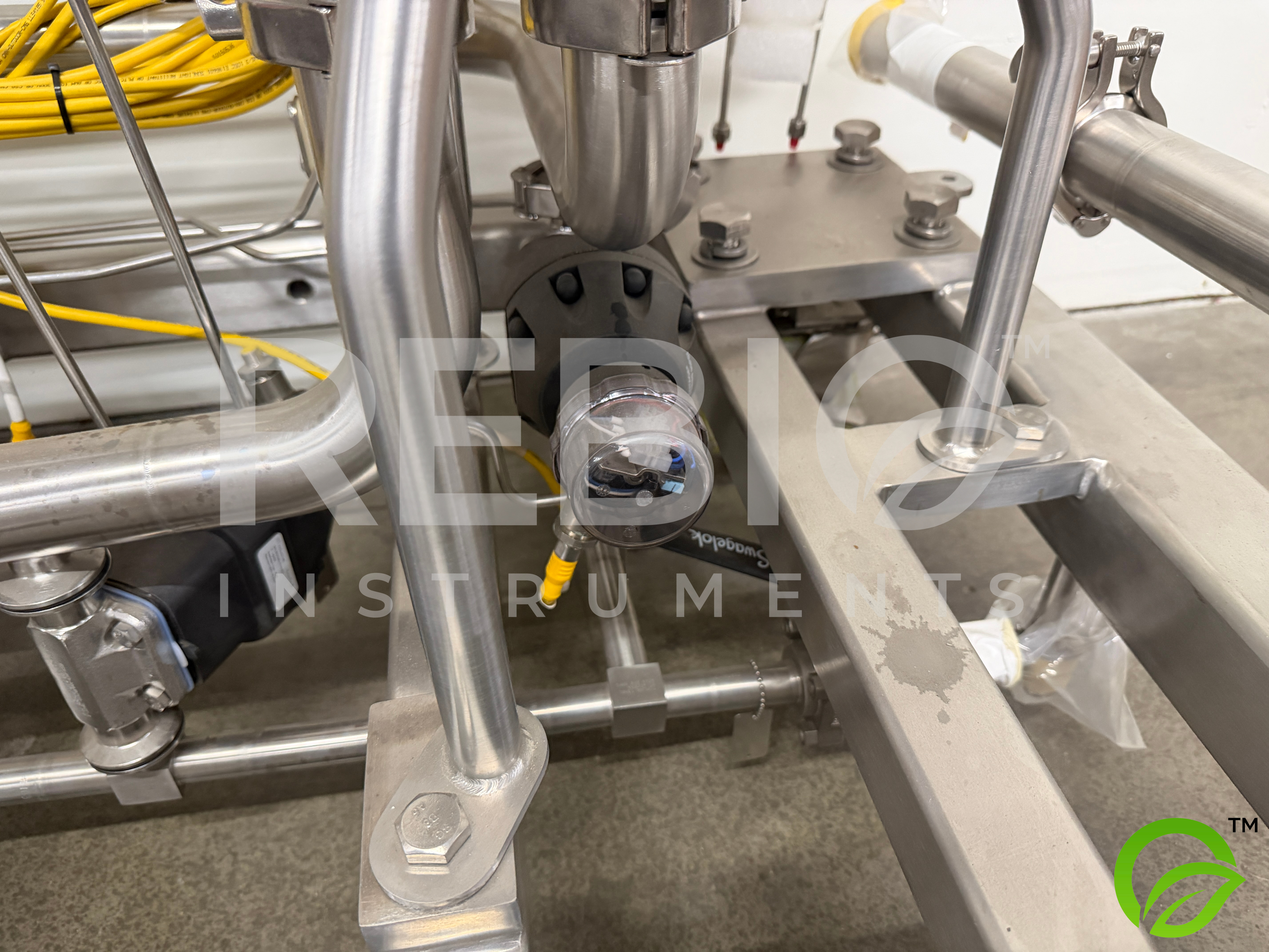 Used Allegheny Bradford Protein A Chromatography Column Skid F-1851 | 316SS | 4-Round × 3-High Column Array | ITT Pure-Flo Actuated Valves | UL Listed Controls | Mobile Pharma Skid