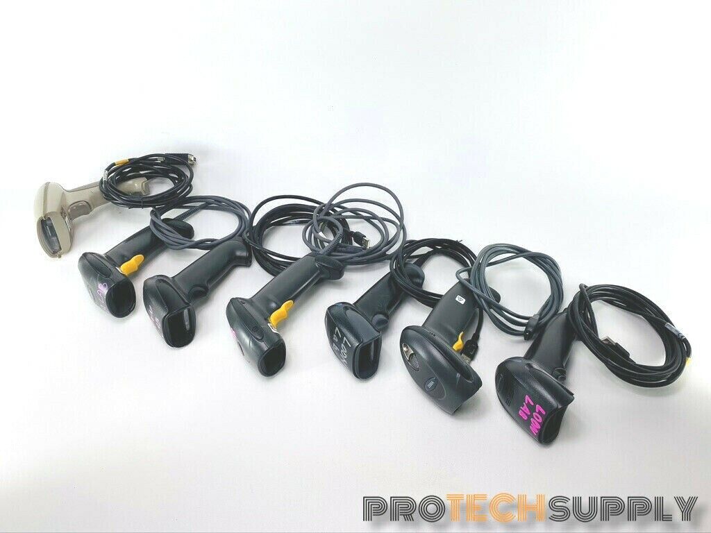 Used Lot of (7) Laser Barcode Scanner Zebra Honeywell Motorola NCR