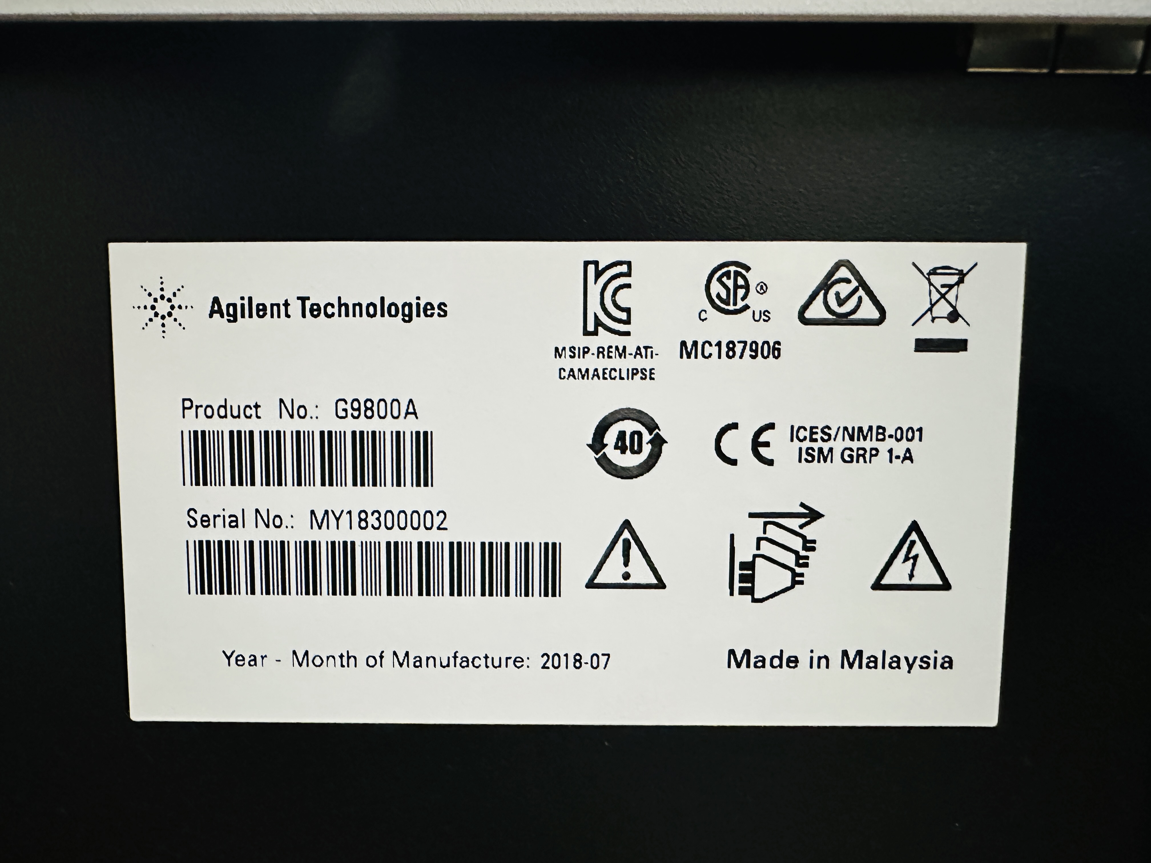 Used Agilent G9800A Cary Eclipse Fluorescence Spectrophotometer