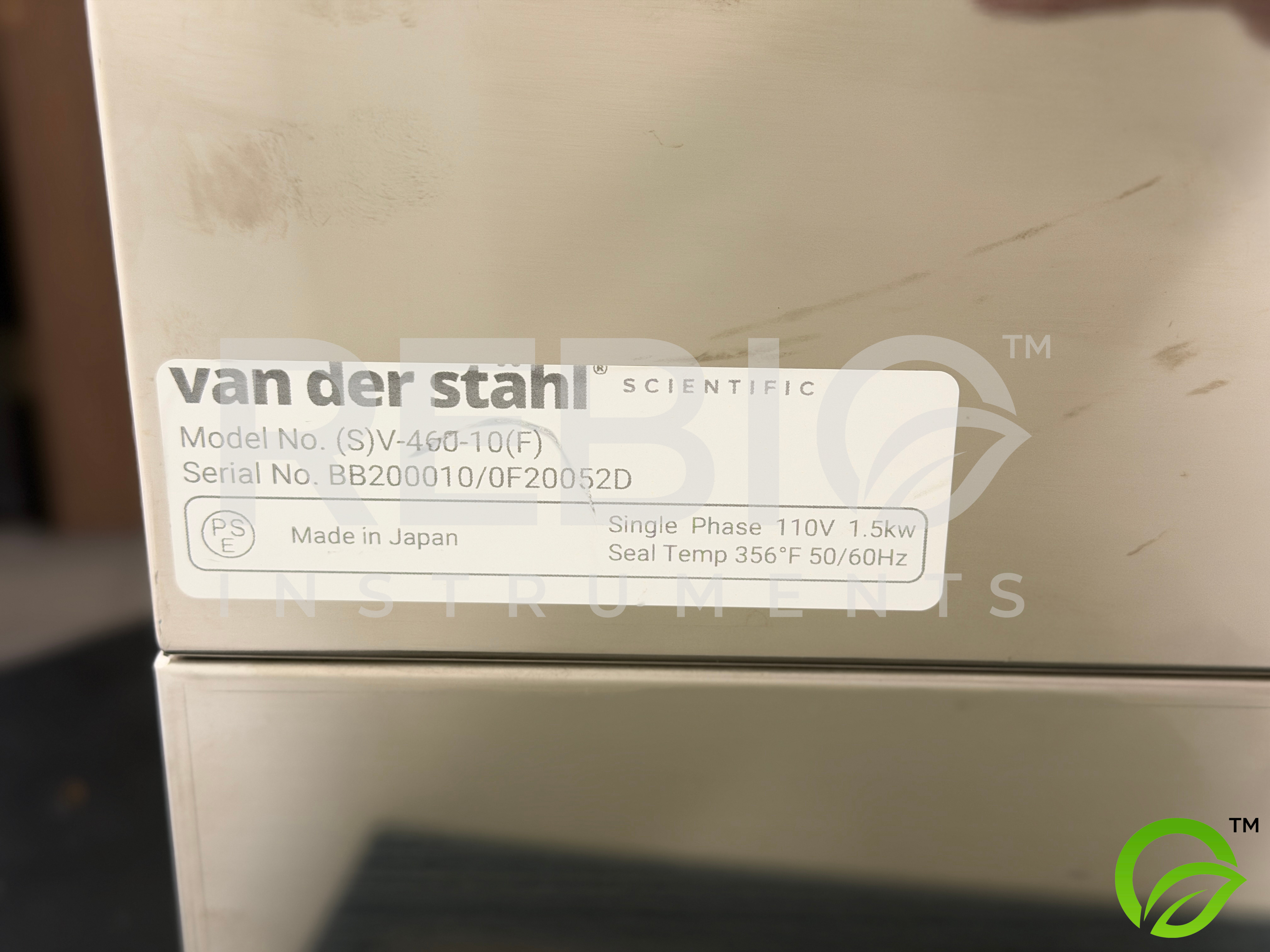Used Van der Stahl V-460-10 Vacuum Pouch Sealer 460mm Gas Flush Device