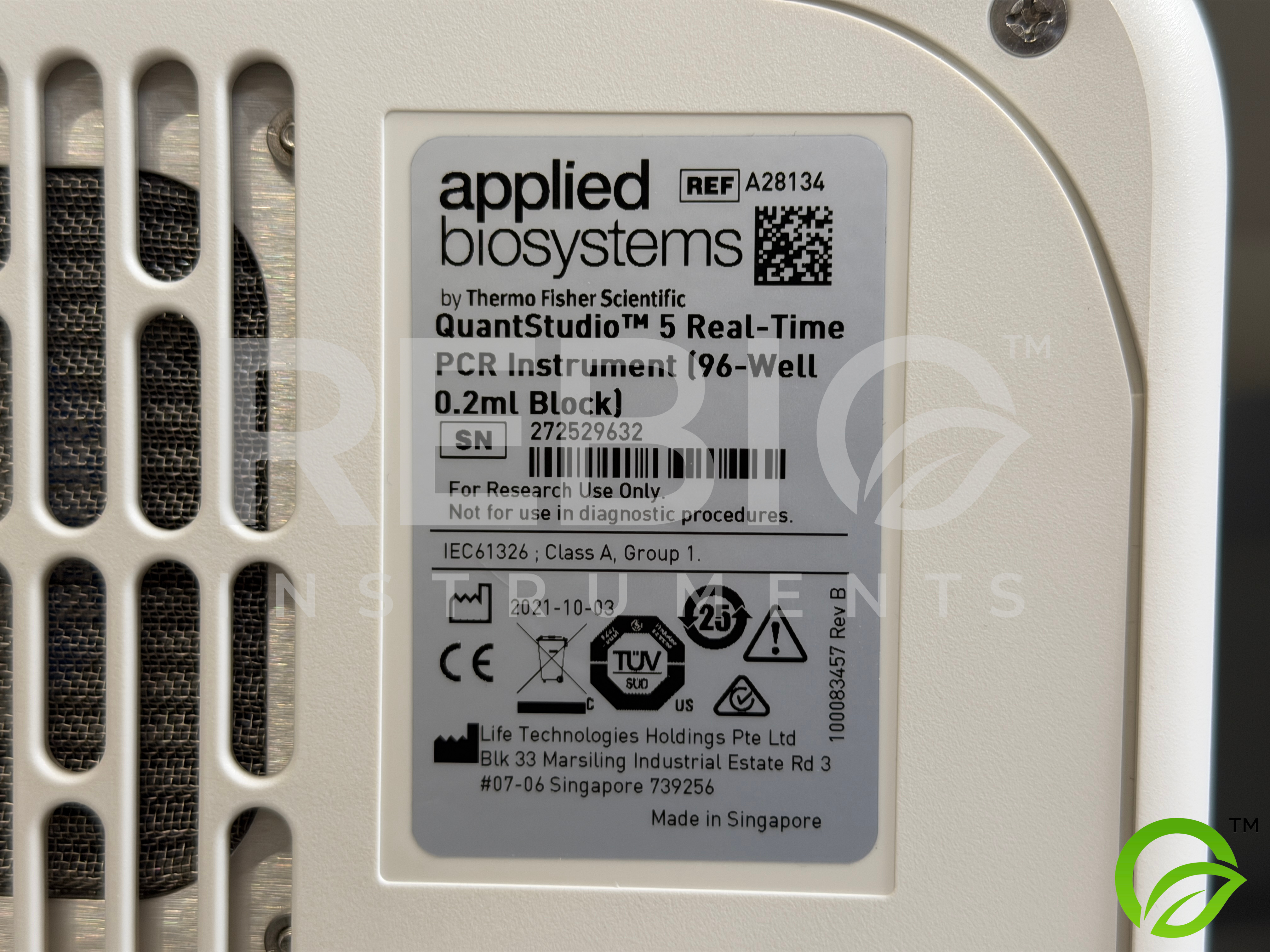 Used Applied Biosystems QuantStudio 5 96-Well 0.2mL qPCR System | OptiFlex 6-Channel | Real-Time PCR