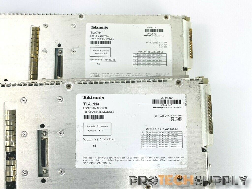 Used (2) Tektronix TLA 7N4 136 Channel Logic Analyzer Module
