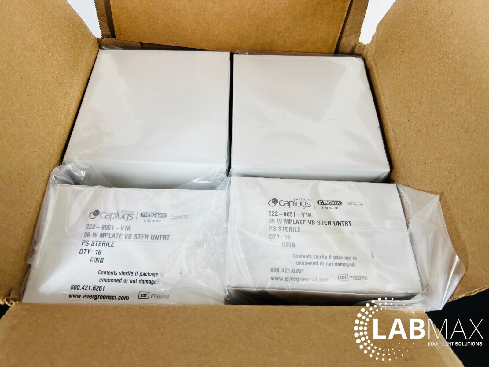 Caplugs 96-Well Microplate  Evergreen Sterile 222-8051-V1KE1 ( Case of 100 )