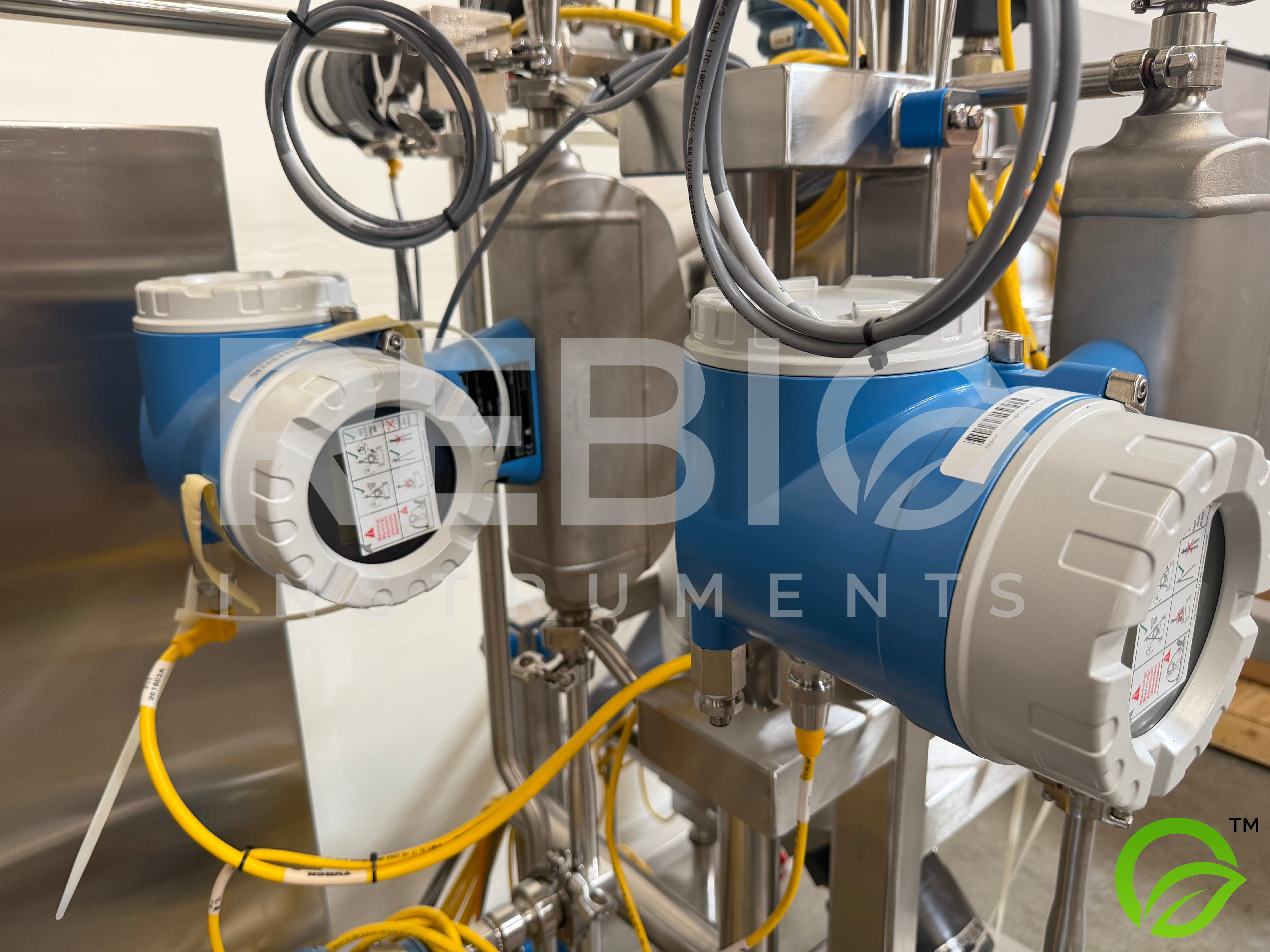 Used Allegheny Bradford 50L Stainless Buffer Break Tank Skid w/ Endress+Hauser Promass P, Rosemount Instruments — ASME U-Stamp, BPE-Compliant