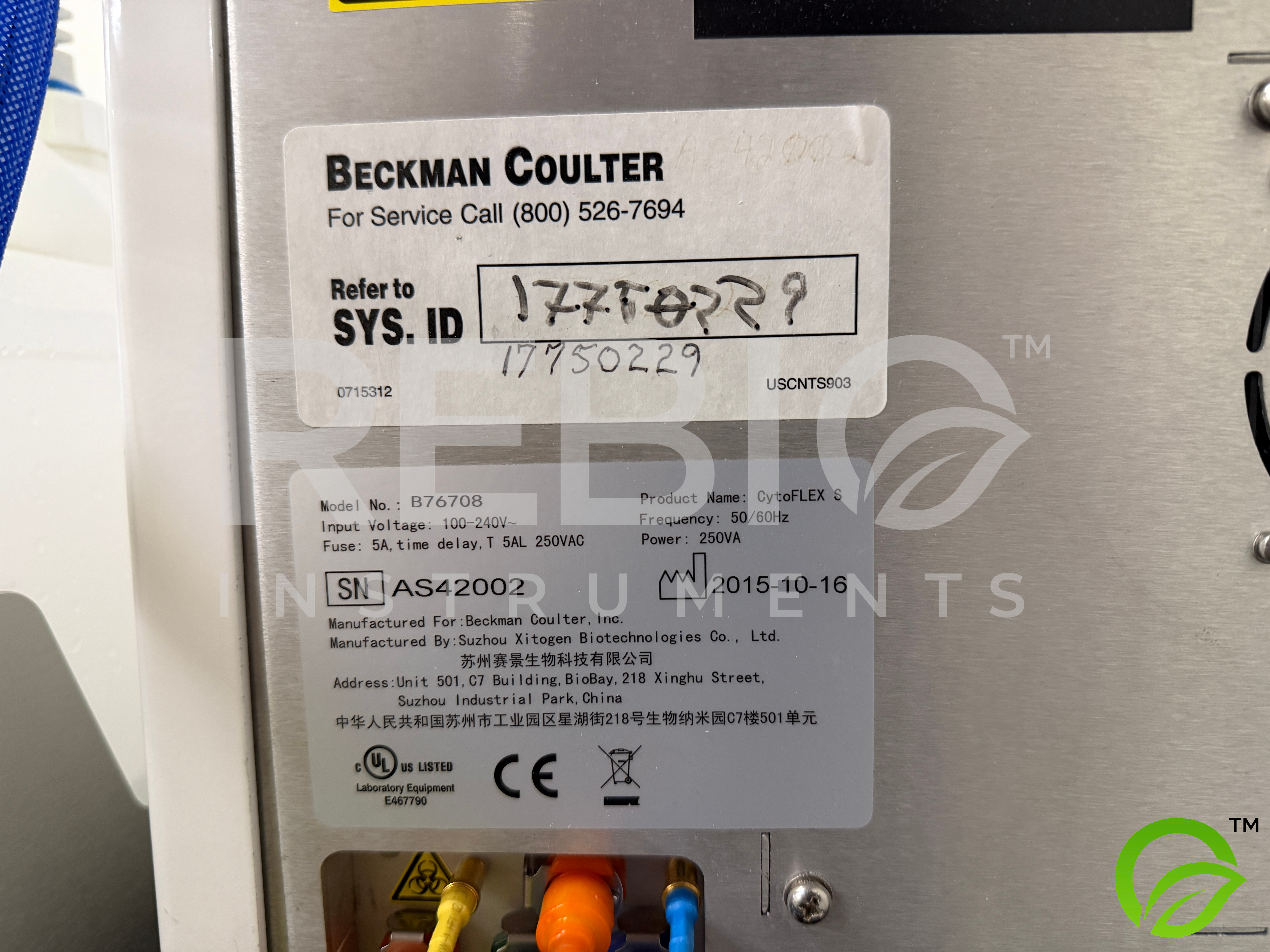 Used Beckman Coulter CytoFLEX S Flow Cytometer 4-Laser System