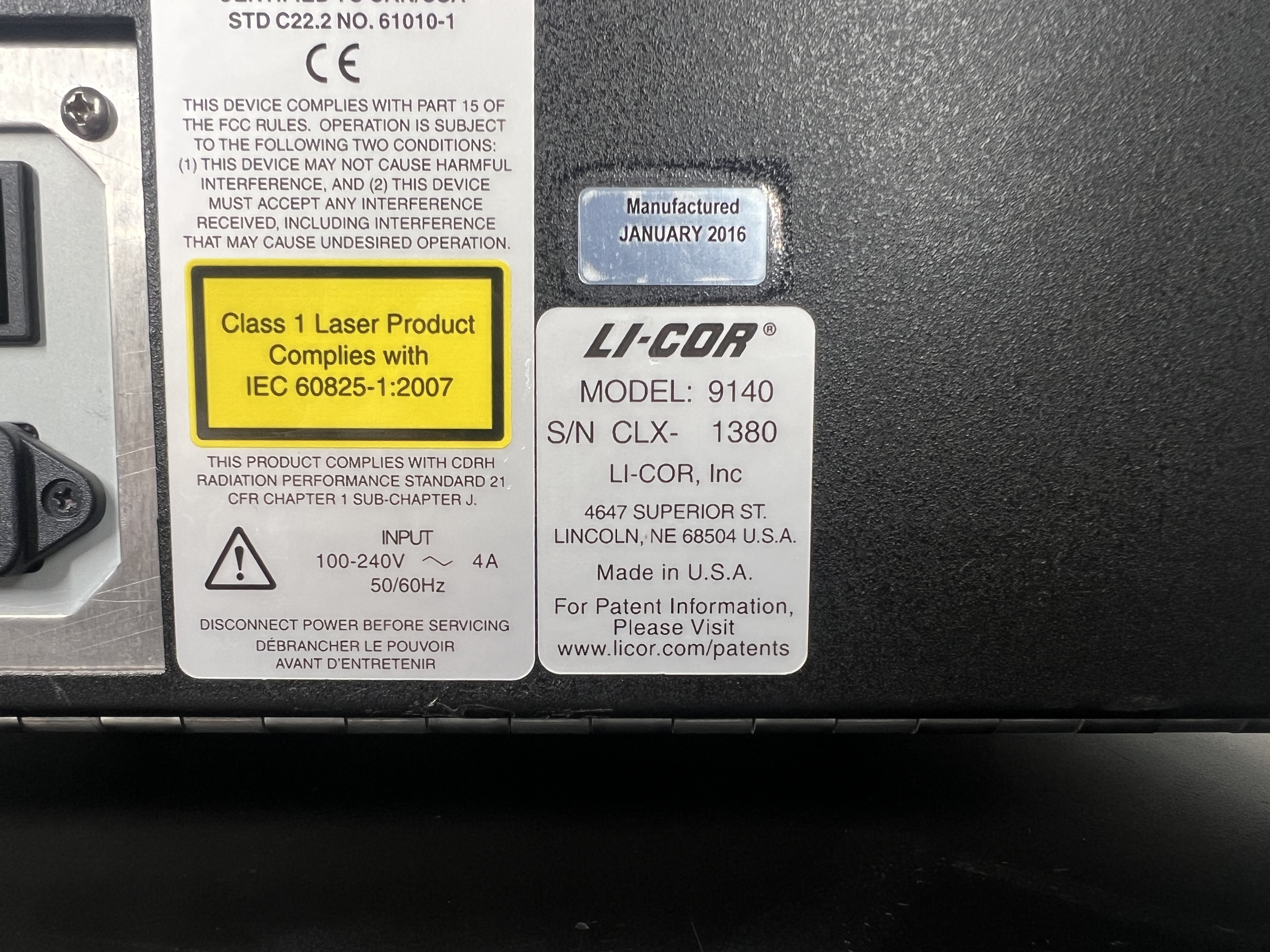 Used Li-Cor Odyssey CLx 9140 Infrared Imaging System