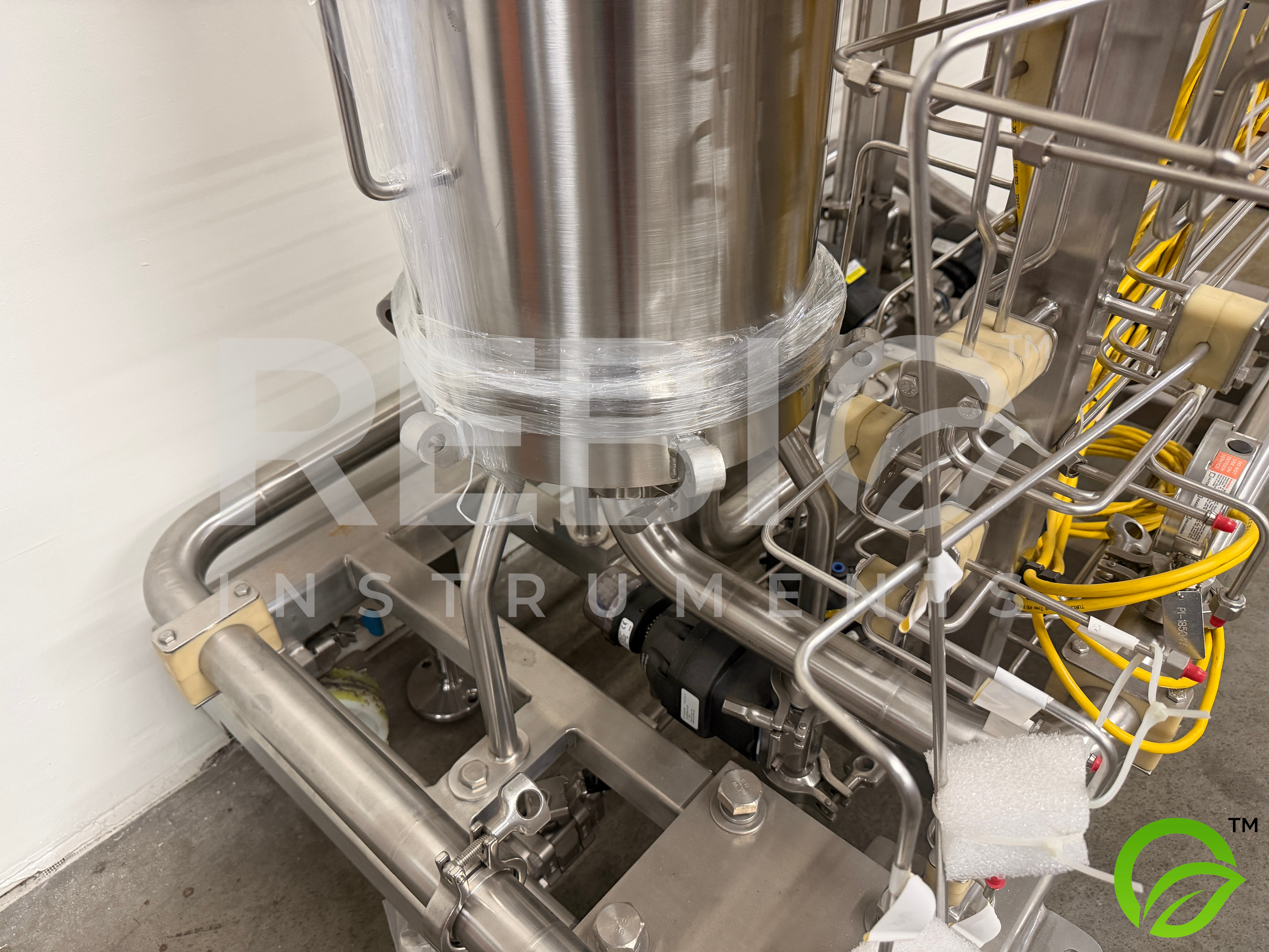 Used Allegheny Bradford Protein A Chromatography Column Skid F-1851 | 316SS | 4-Round × 3-High Column Array | ITT Pure-Flo Actuated Valves | UL Listed Controls | Mobile Pharma Skid