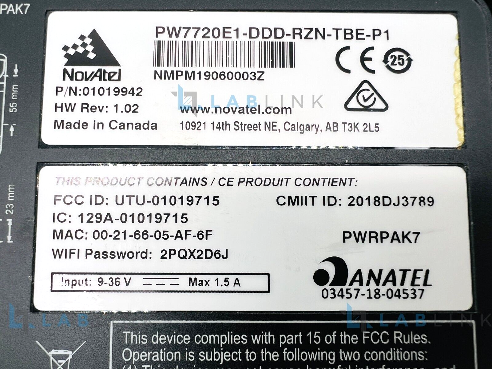 Used NovAtel PwrPak7D-E1 GNSS Receiver PW7720E1-DDD-RZN-TBE-P1 GPS+GLO+QZSS PWRPAK7