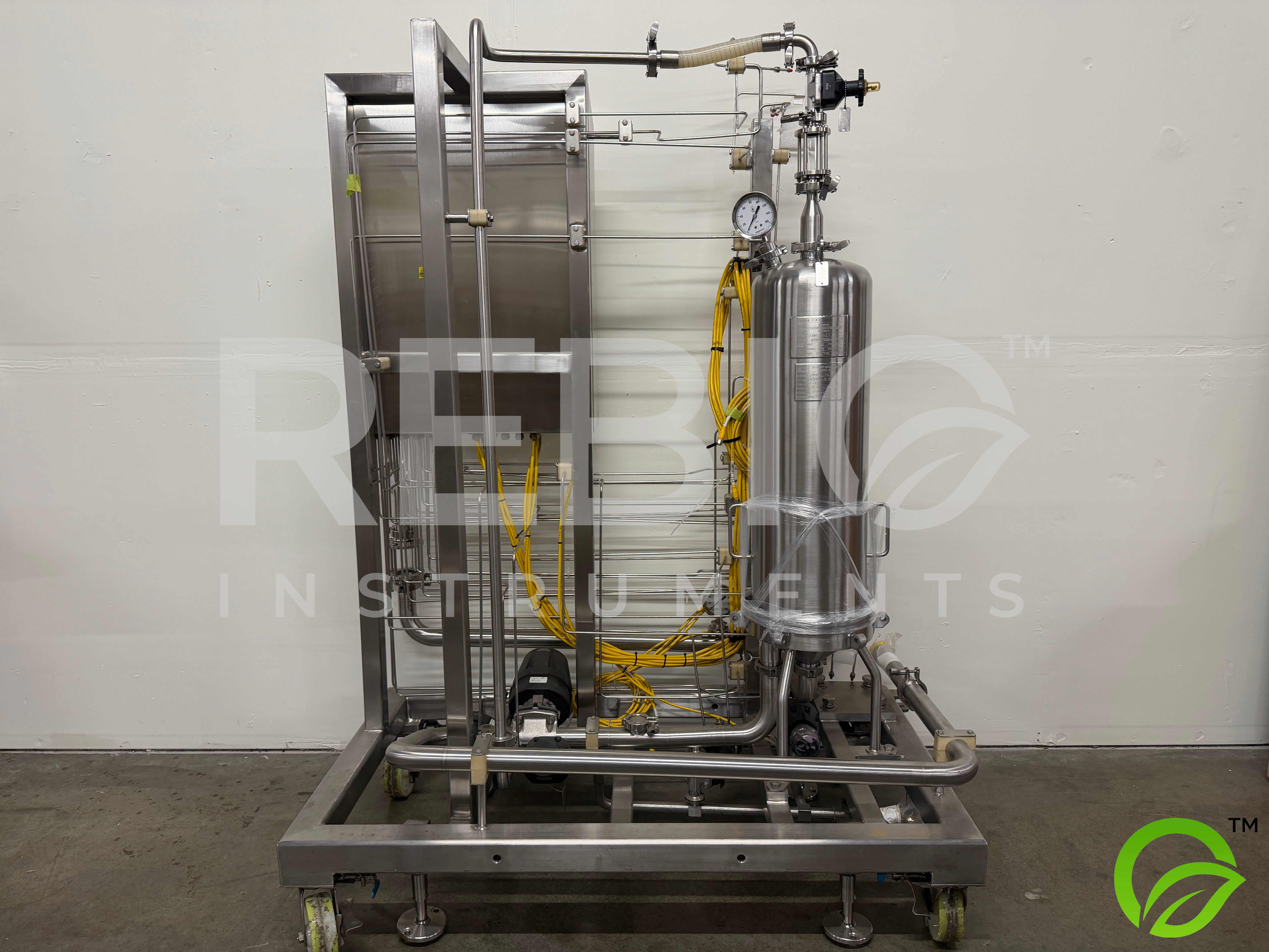 Used Allegheny Bradford Protein A Chromatography Column Skid F-1851 | 316SS | 4-Round × 3-High Column Array | ITT Pure-Flo Actuated Valves | UL Listed Controls | Mobile Pharma Skid