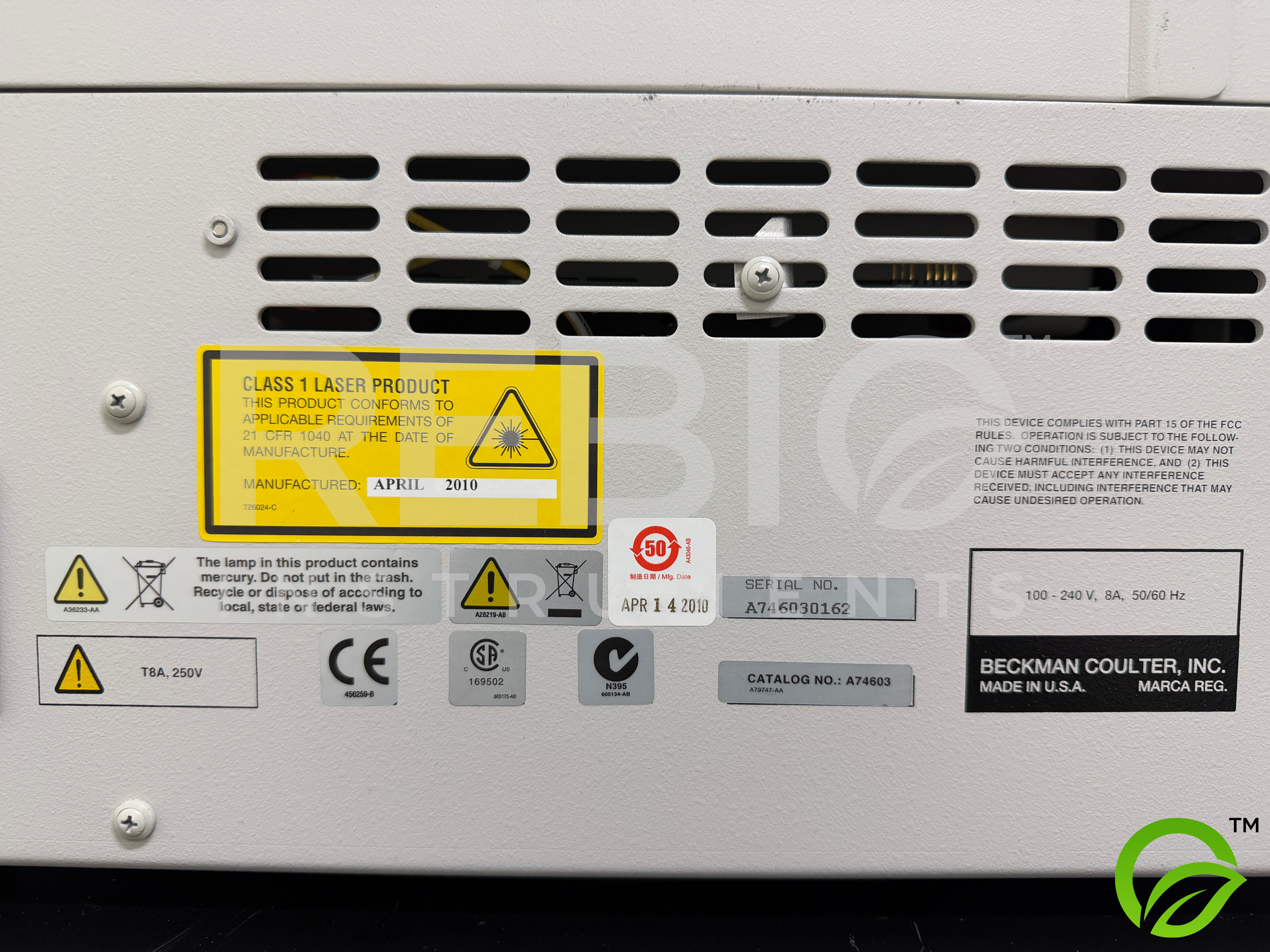 Used Sciex Beckman Coulter PA800 Plus Analyzer Capillary Electrophoresis (CE) System