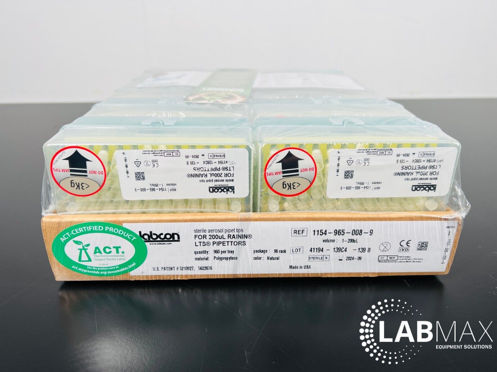 Rainin 200ul LTS Labcon 1-200ul  Filter Pipette Tips  (10 racks 960 tips)