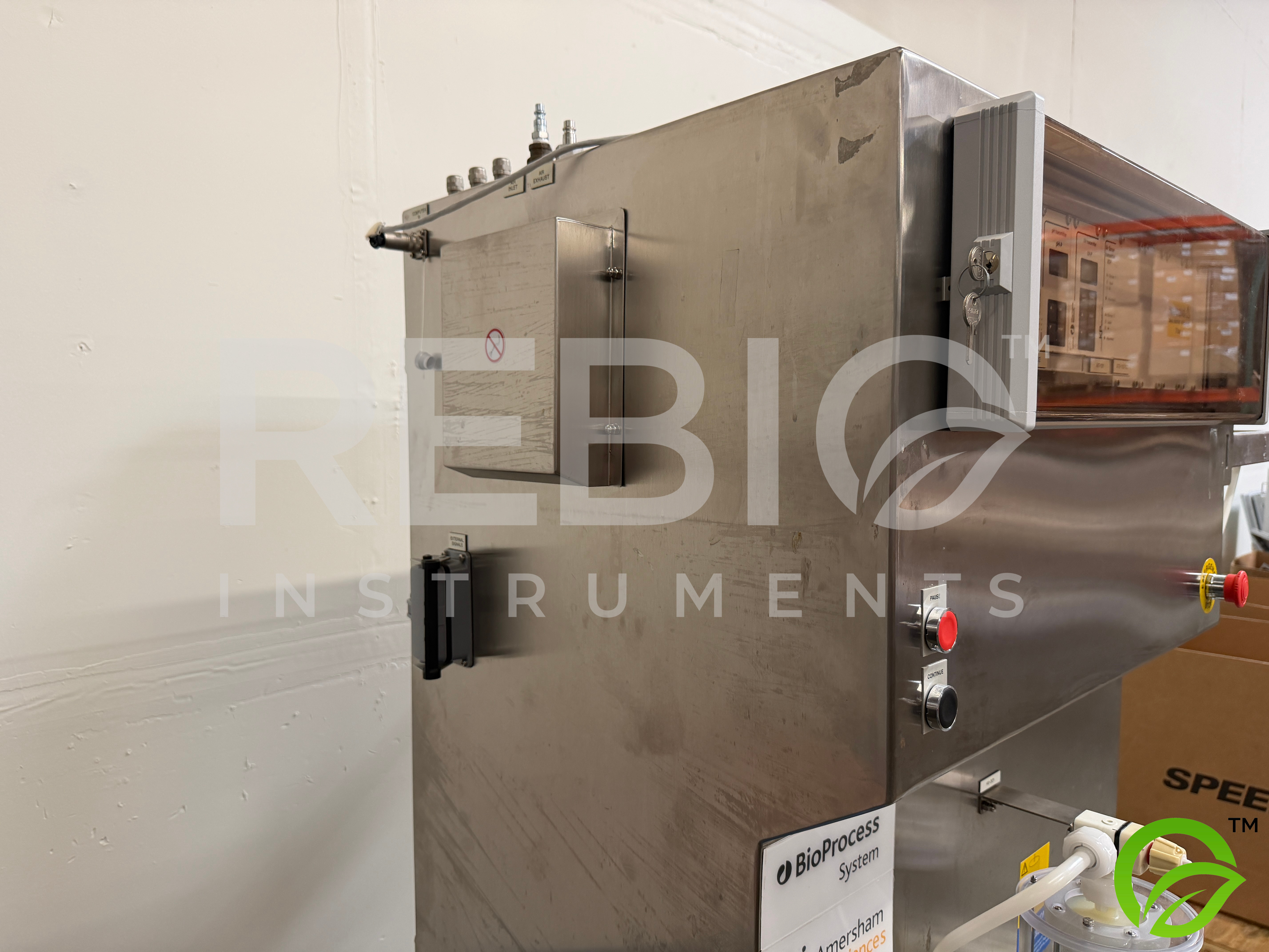 Used Amersham / GE BioProcess Chromatography Skid w/ BPG 100/500 Column, Endress+Hauser Promass, LEWA Pump