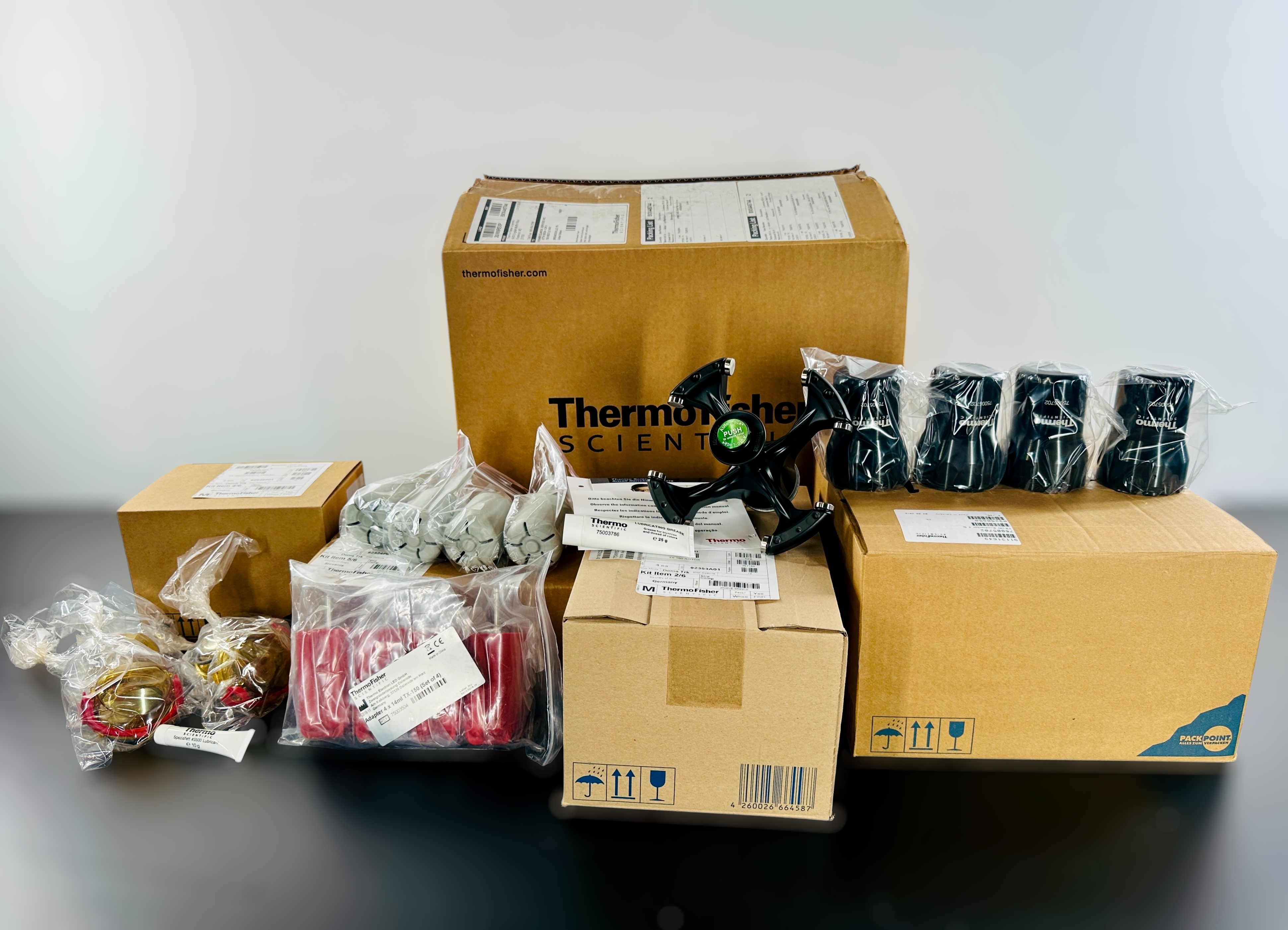 Used Thermo TX-150 Centrifuge Rotor + Buckets + Adapters + Biocontainment Lids