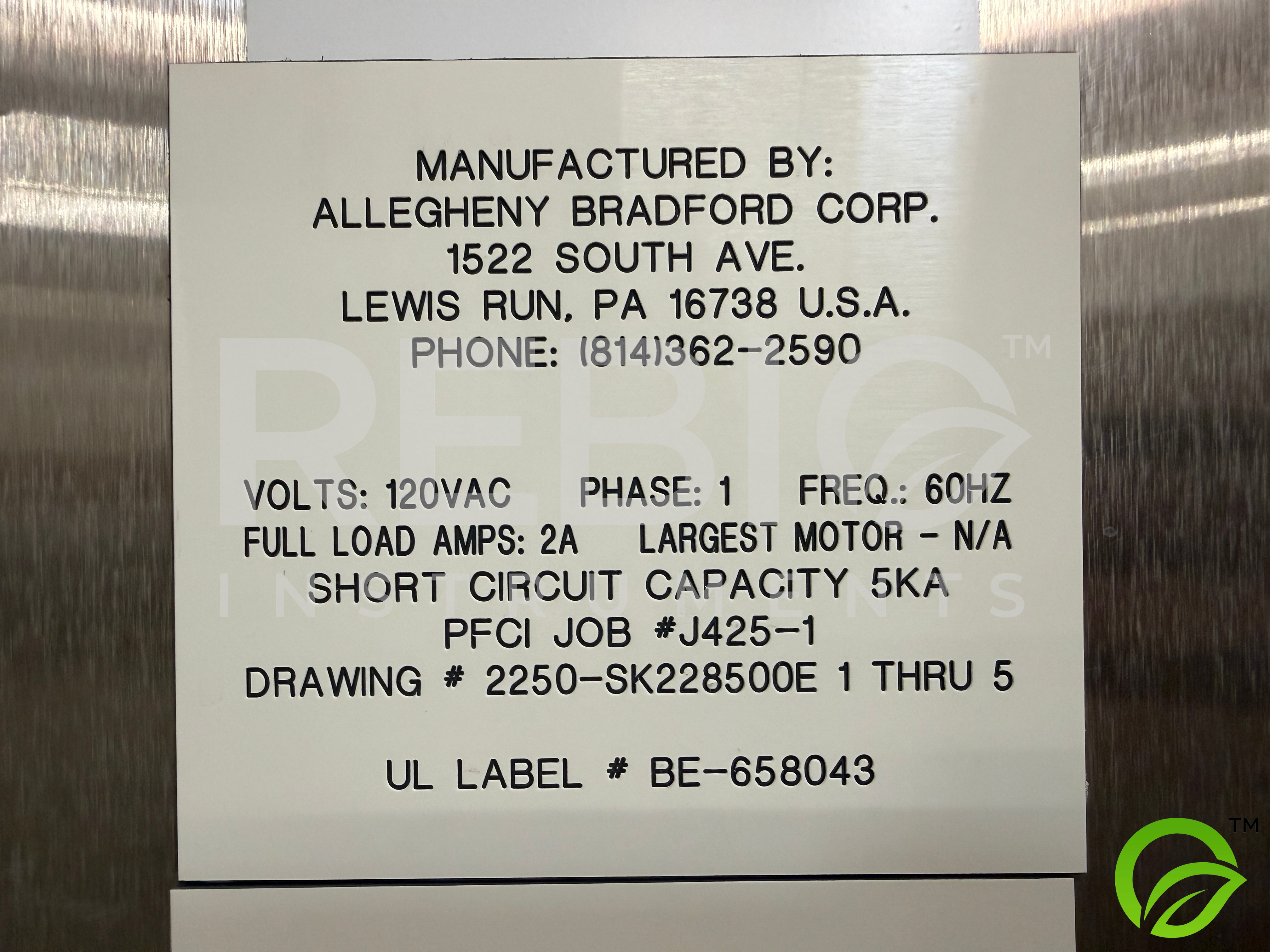 Used Allegheny Bradford Protein A Chromatography Pre-Filter Skid FC-2250 | 316SS | Rosemount Fieldbus | UL Listed Controls