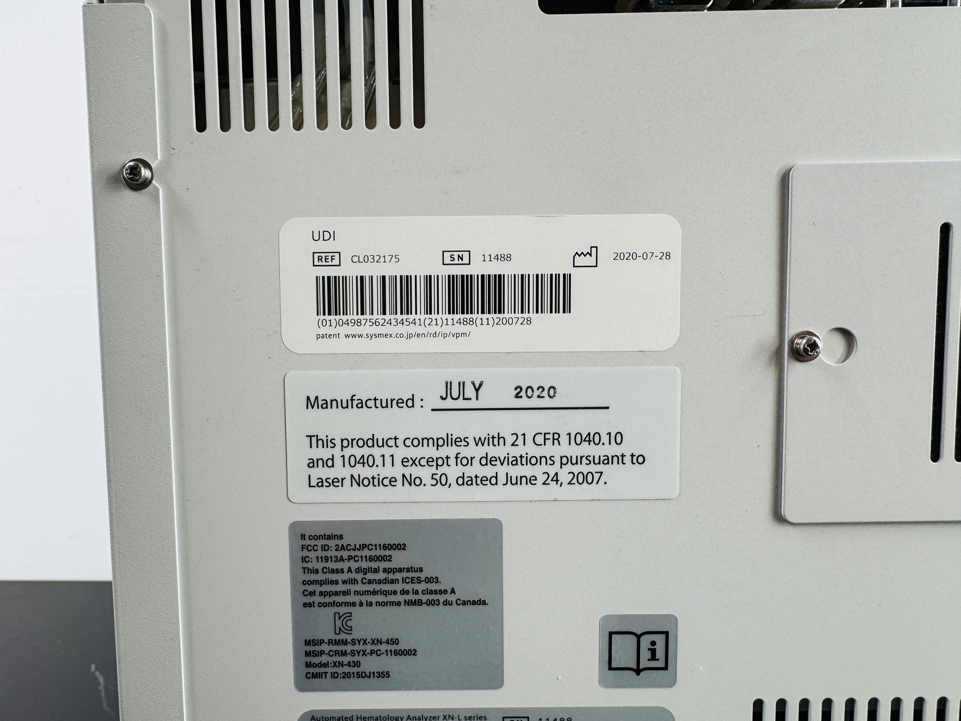 Used Sysmex XN-430 Hematology Analyzer + PowerVar + Sofware