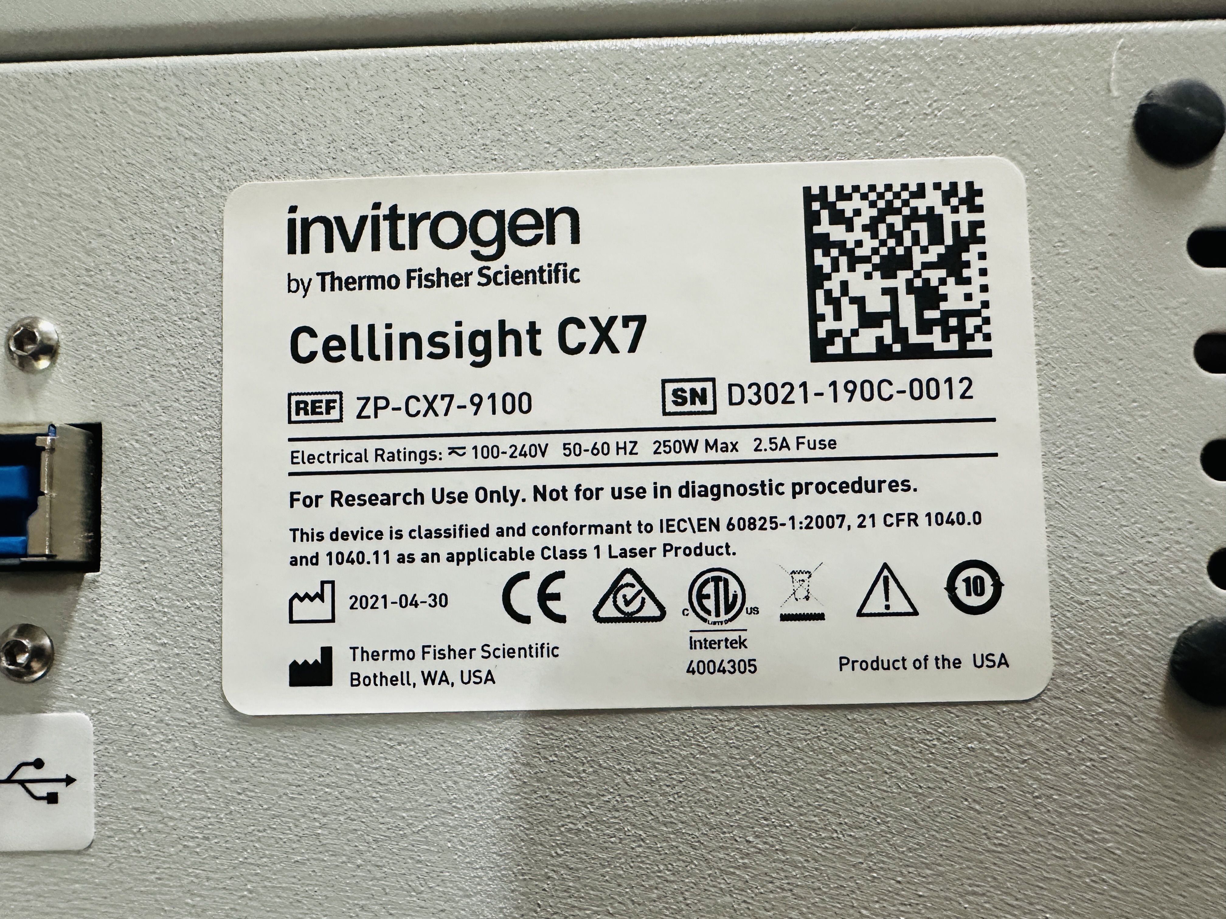 Used Thermo Scientific CellInsight CX7 HCS Platform (Standard)