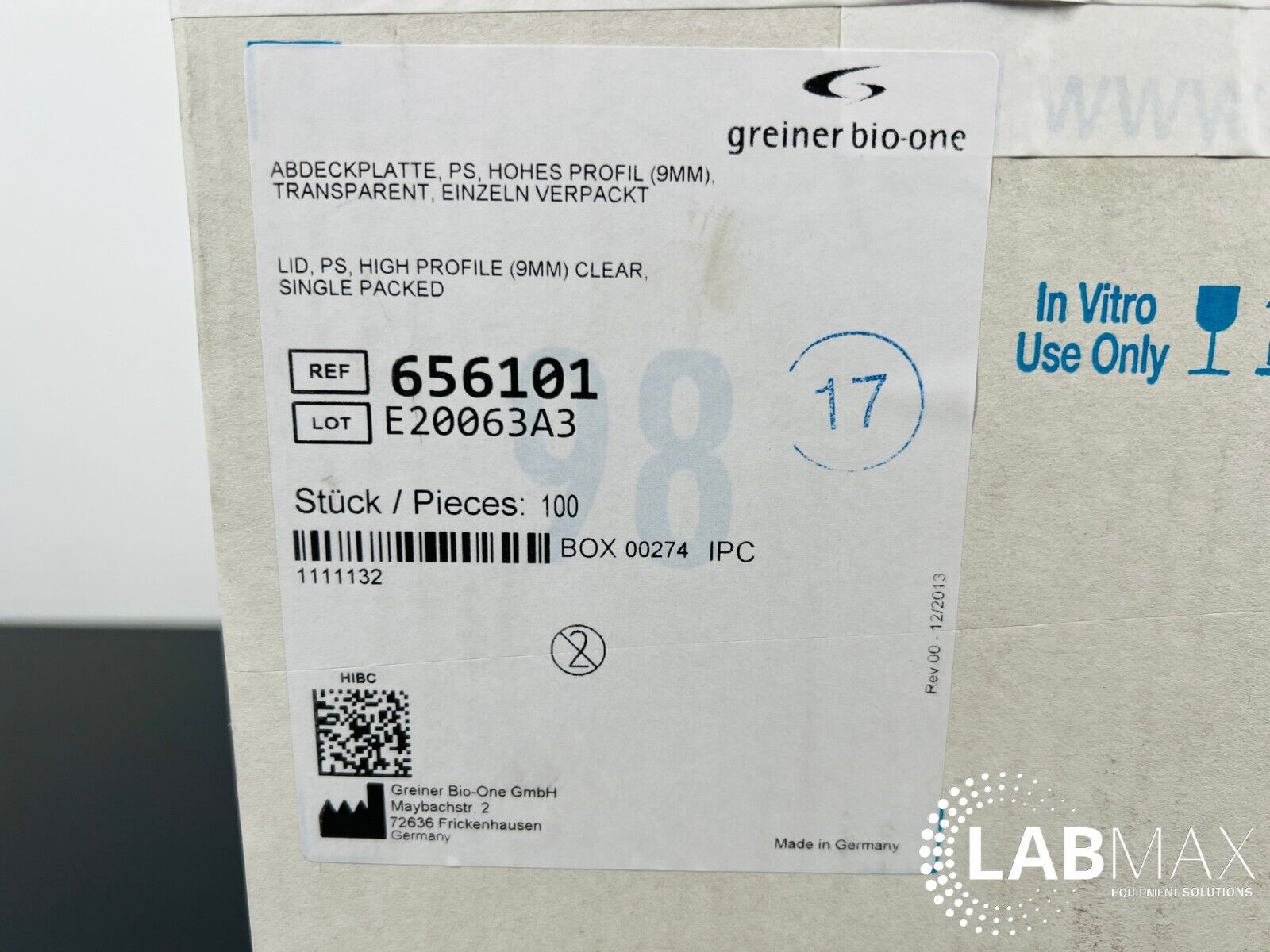 Greiner Bio-One High Profile Polystyrene Microplate Lids (Box of 100)