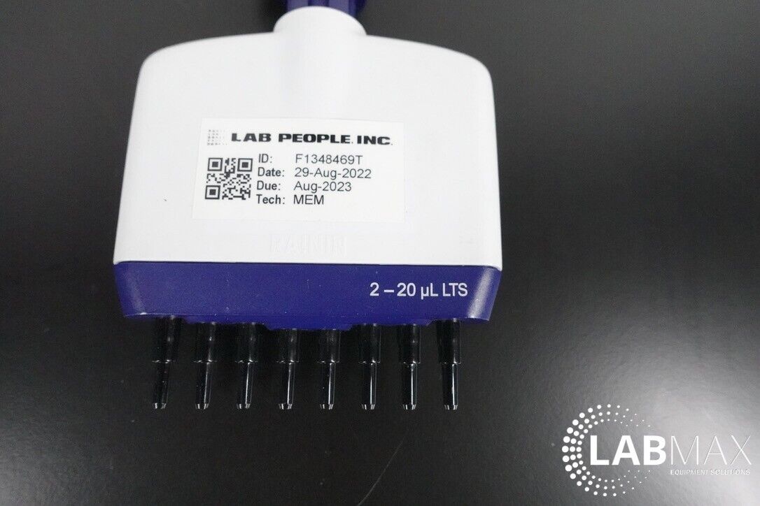 Used Rainin Pipet-Lite XLS L-20 / 2-20uL / 8-Channel Pipette with WARRANTY
