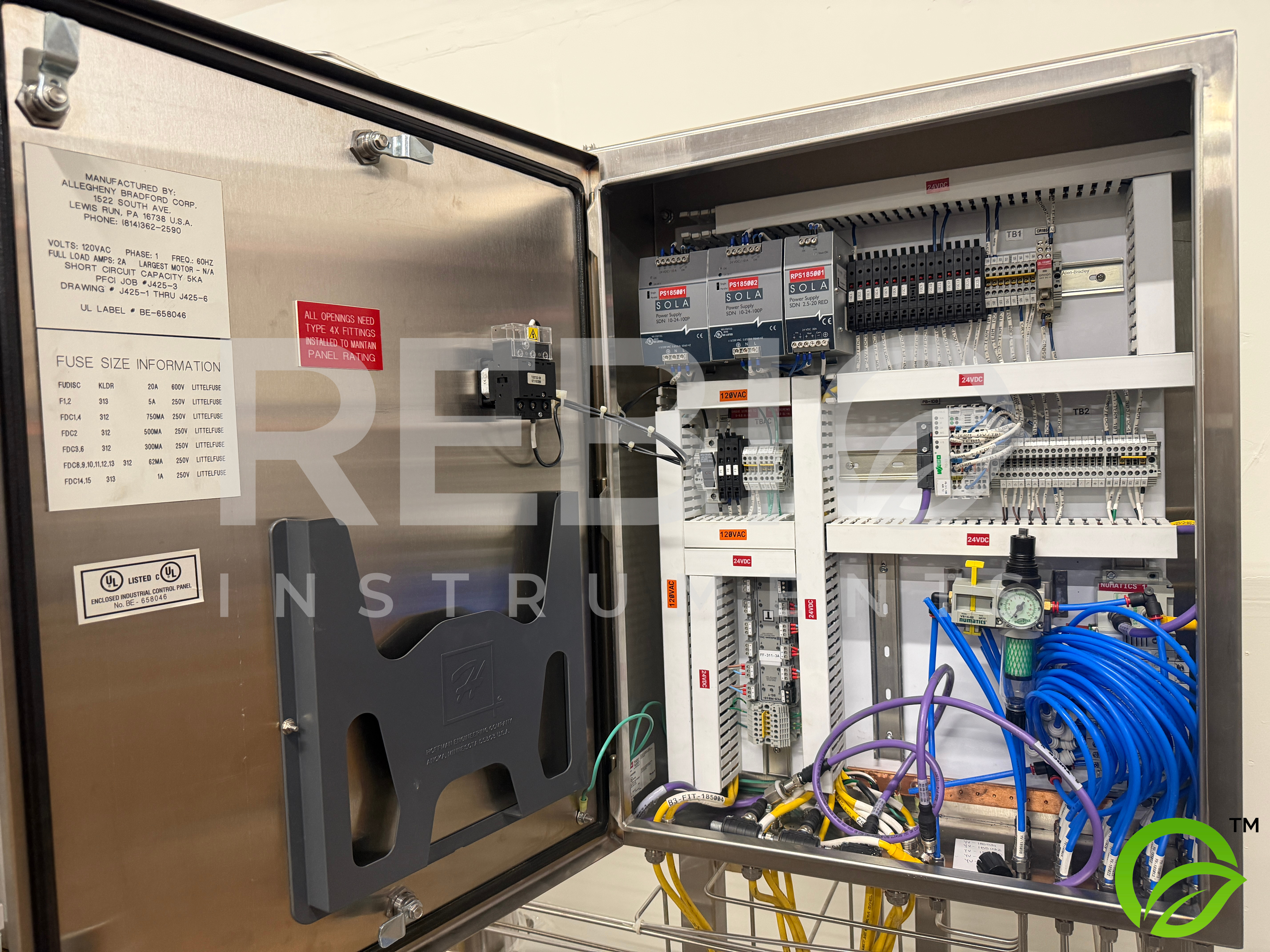Used Allegheny Bradford Protein A Chromatography Column Skid F-1851 | 316SS | 4-Round × 3-High Column Array | ITT Pure-Flo Actuated Valves | UL Listed Controls | Mobile Pharma Skid