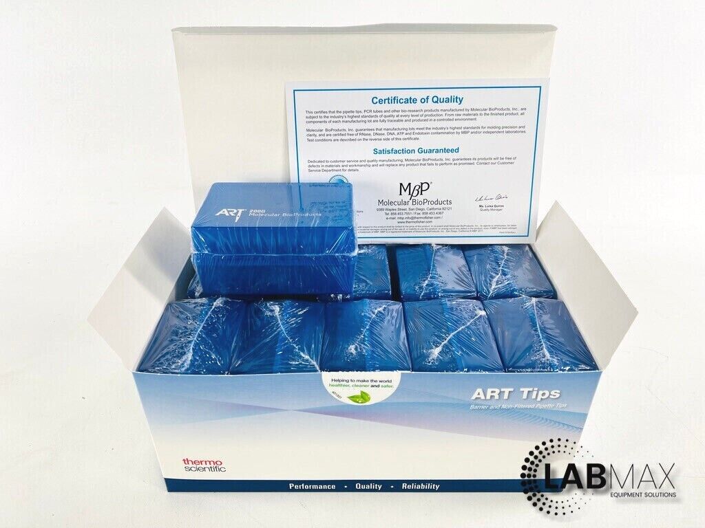 Thermo 200uL 2069G ART 200G Barrier Tip Wide Bore Genomic 10 Racks (960 Tips)