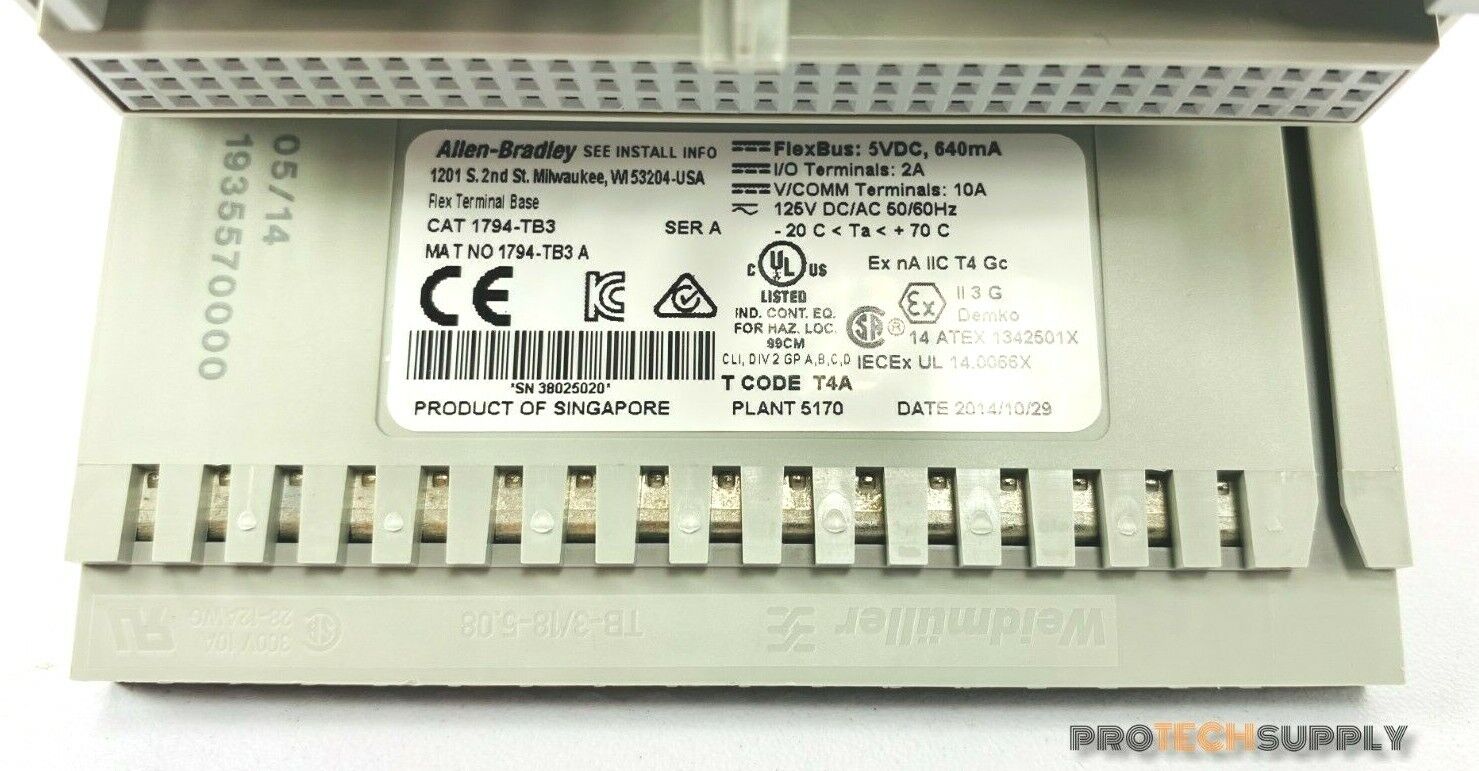 Used Allen Bradley 1794-TB3 A Flex I/O Terminal Block with Warranty