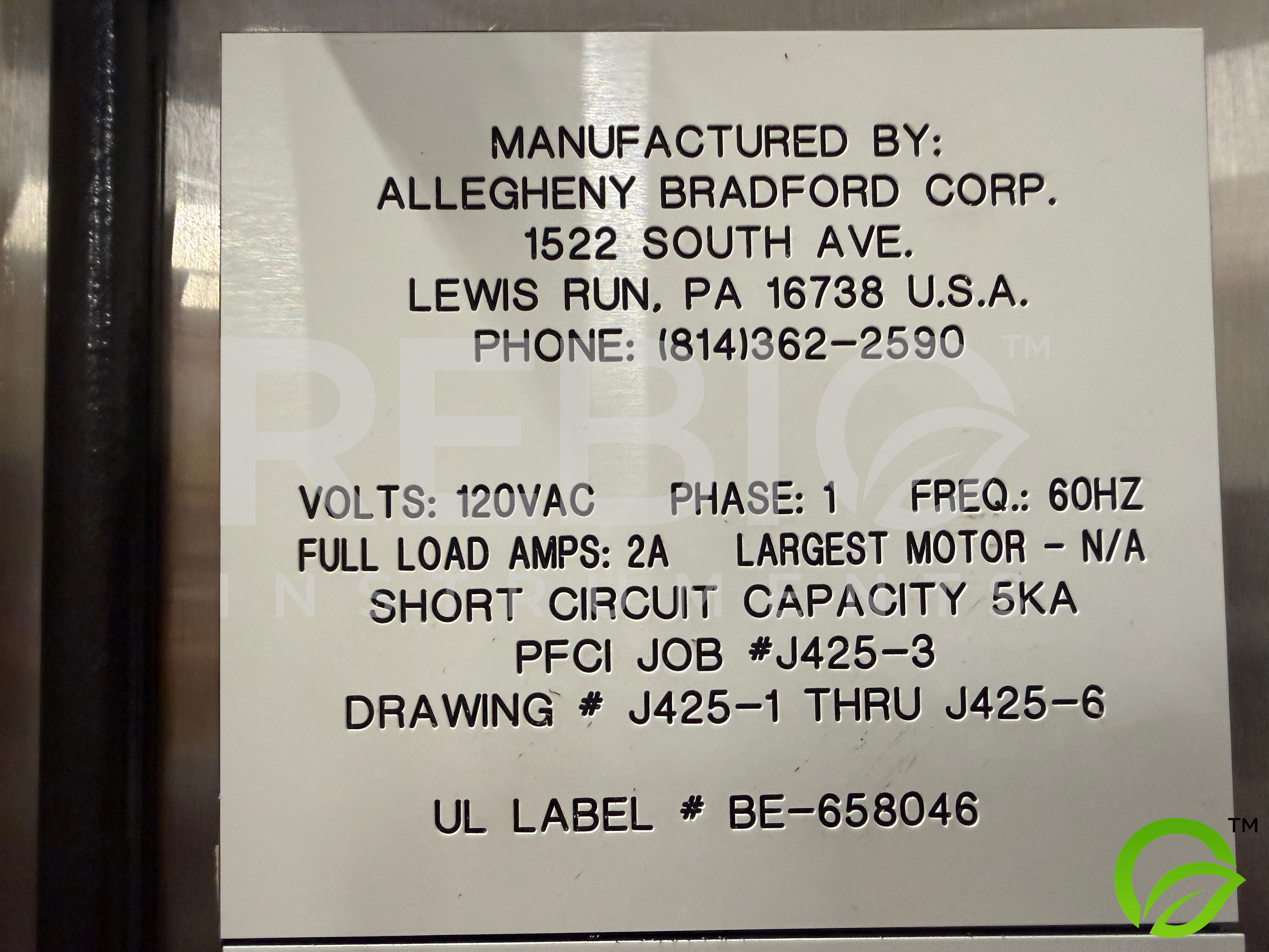 Used Allegheny Bradford Protein A Chromatography Column Skid F-1851 | 316SS | 4-Round × 3-High Column Array | ITT Pure-Flo Actuated Valves | UL Listed Controls | Mobile Pharma Skid