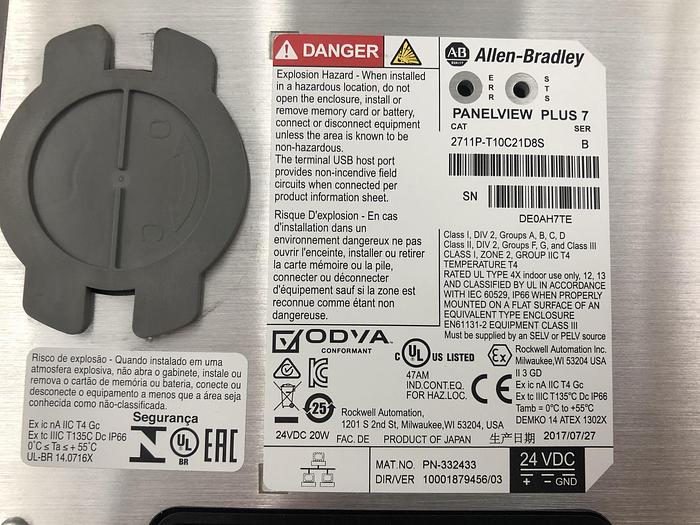 Used ALLEN BRADLEY PANELVIEW PLUS 7 SERIES B 2017