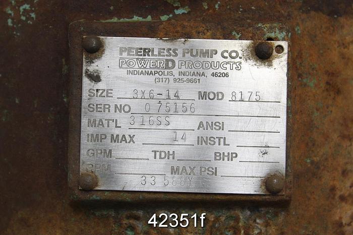 Used Power D 3175 3x6x14 Pump #42351