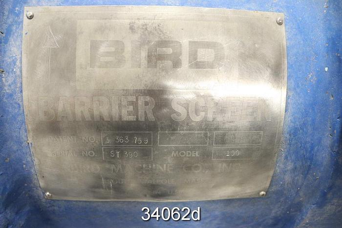 Used Bird 100 Barrier Pressure Screen #34062