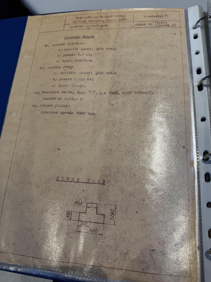 Used BRUGT VÆRKTØJSFRÆSER FABR. STANKO, MODEL 6T75