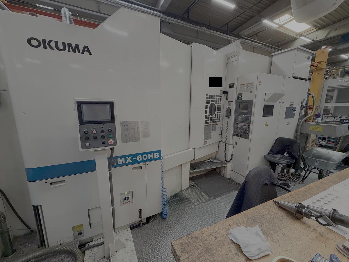 Used BRUGT HORISONTALT BEARBEJDNINGSCENTER FABR. OKUMA, MODEL MX-60 HB